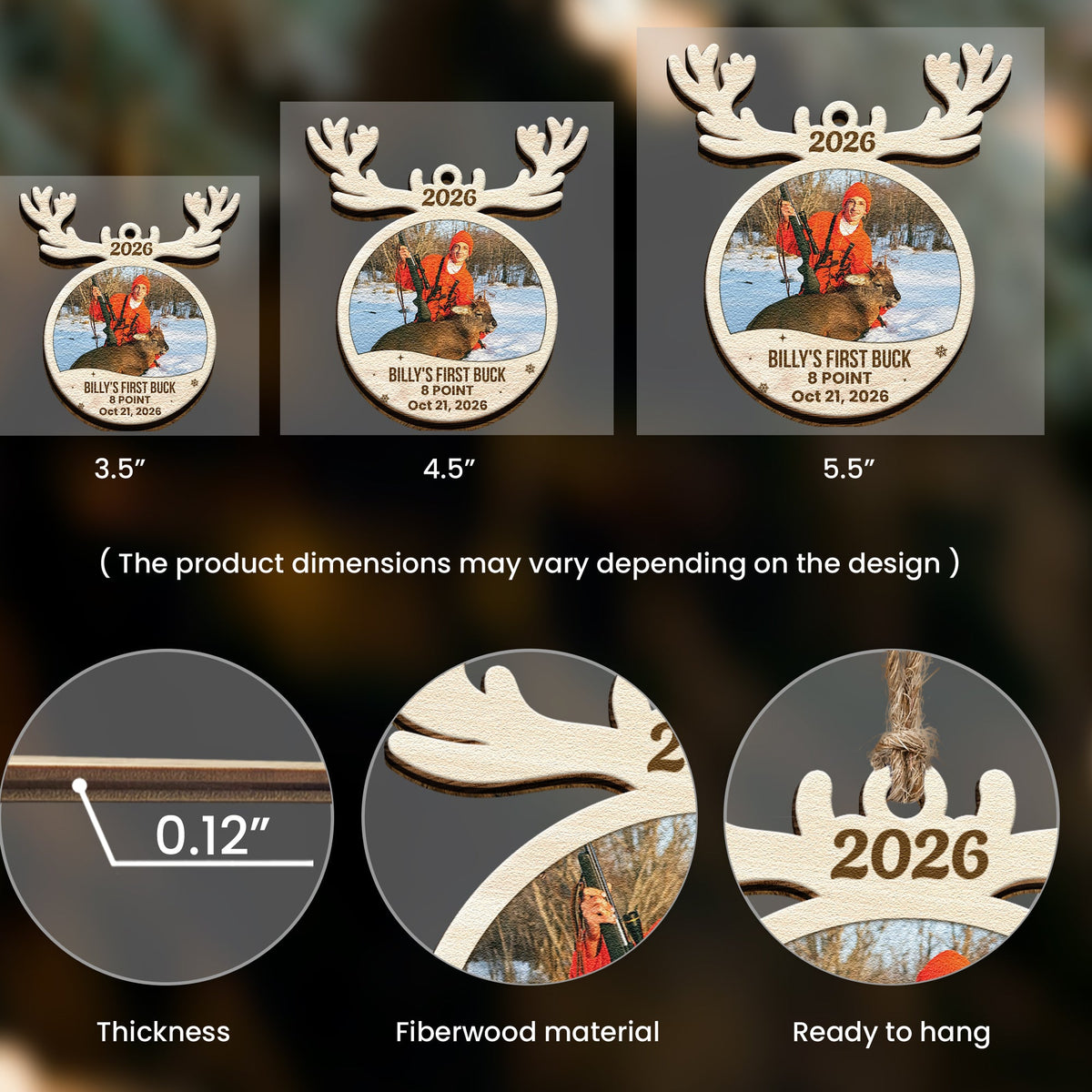 Hunting First Memorable Moment With Kid - Personalized Wooden Photo Ornament