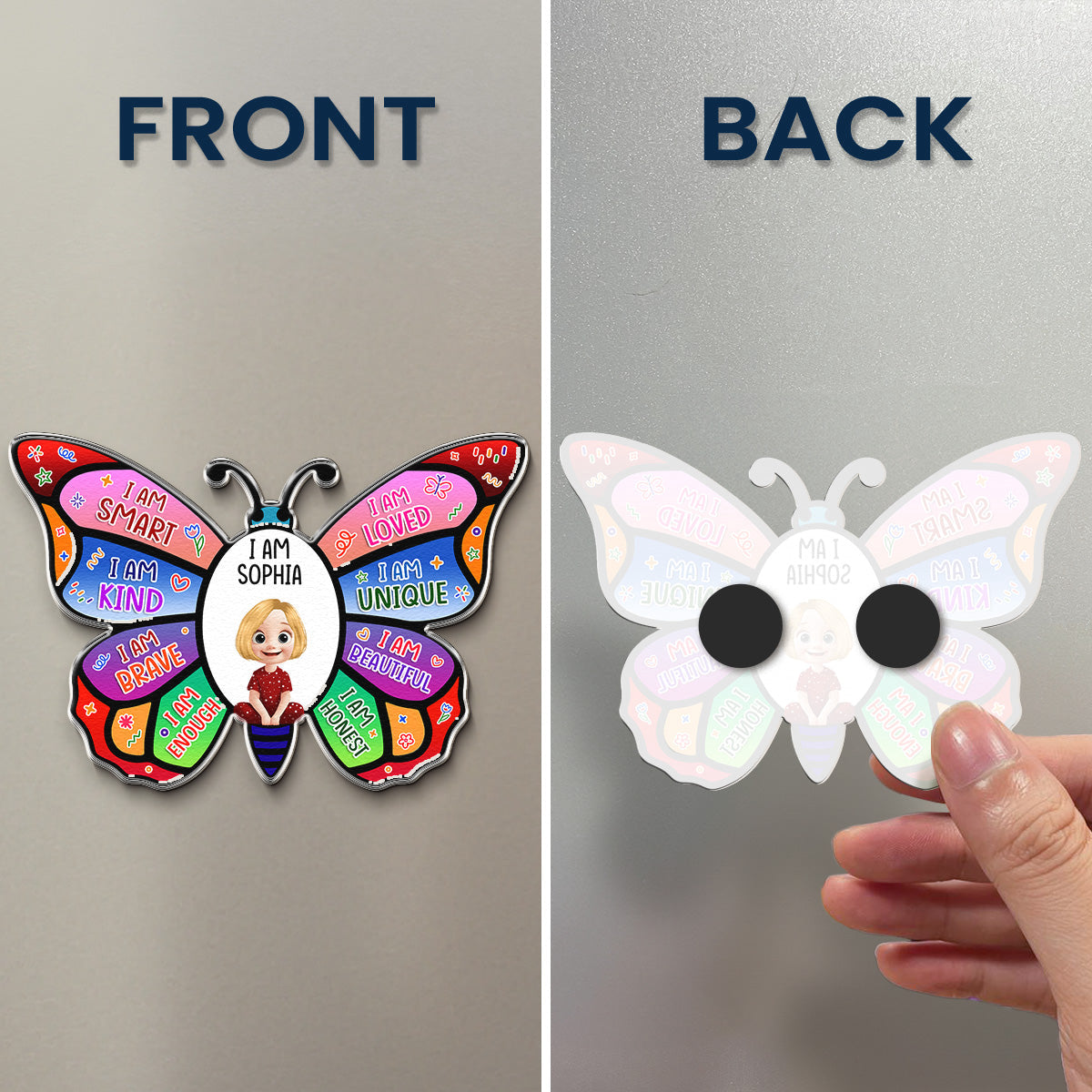 I Am Affirmation Butterfly - Personalized Magnet
