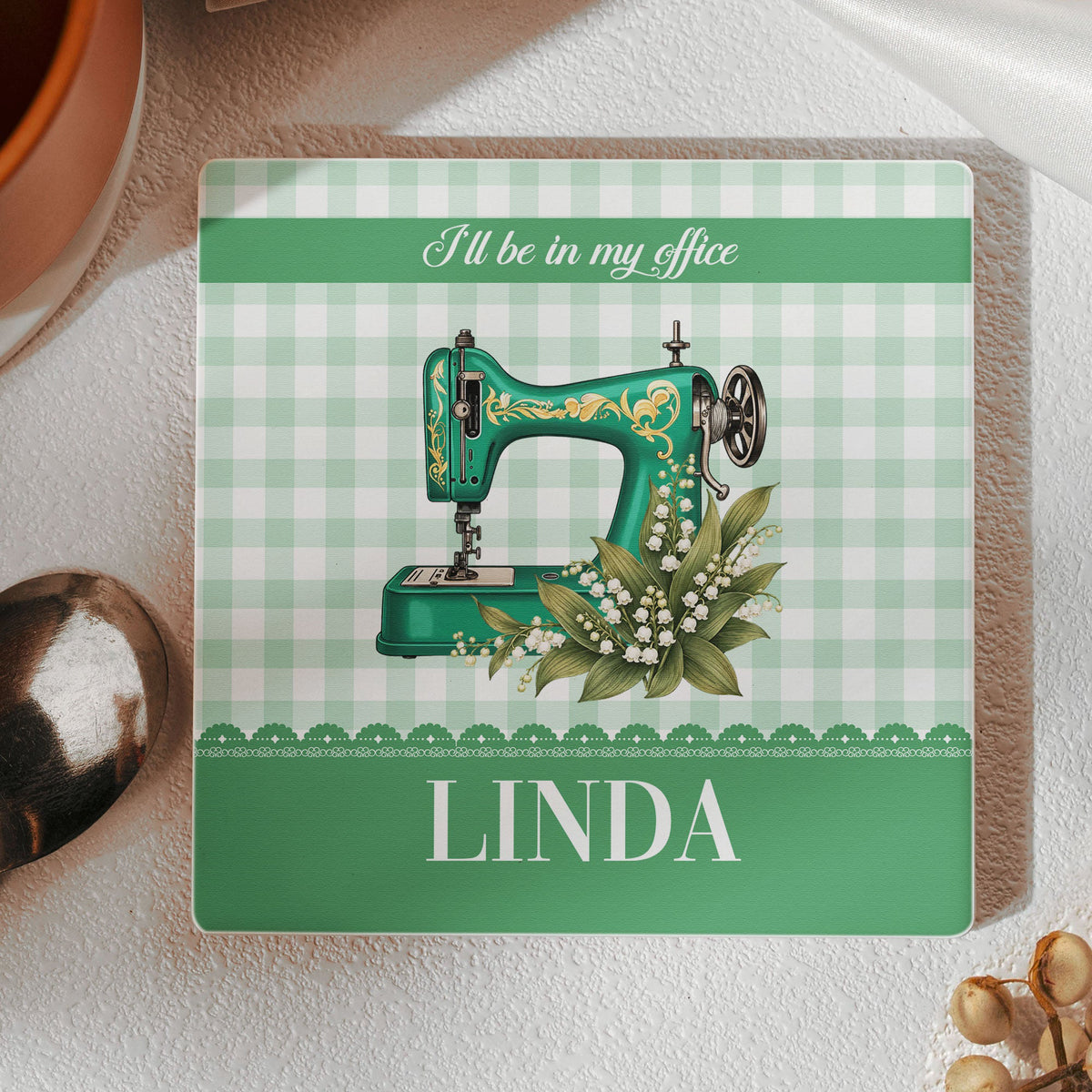 I'll Be In My Office Gift For Sewing Lovers, Tailor - Personalized Coaster
