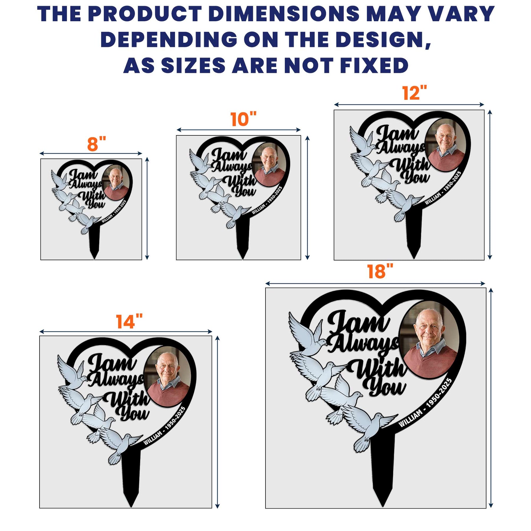I'm Always With You Cemetery Decoration - Personalized Photo Metal Garden Stake