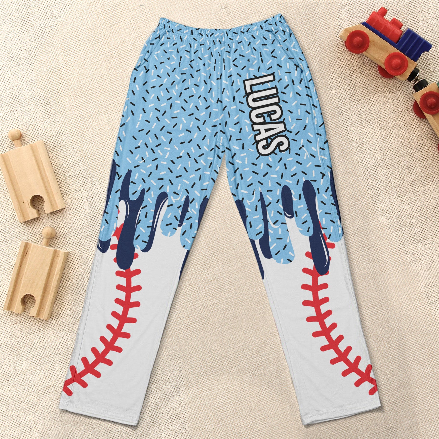 Icecream Drip Design For Baseball, Softball, Soccer, Football, Basketball, Hockey Lover - Personalized Lounge Pants