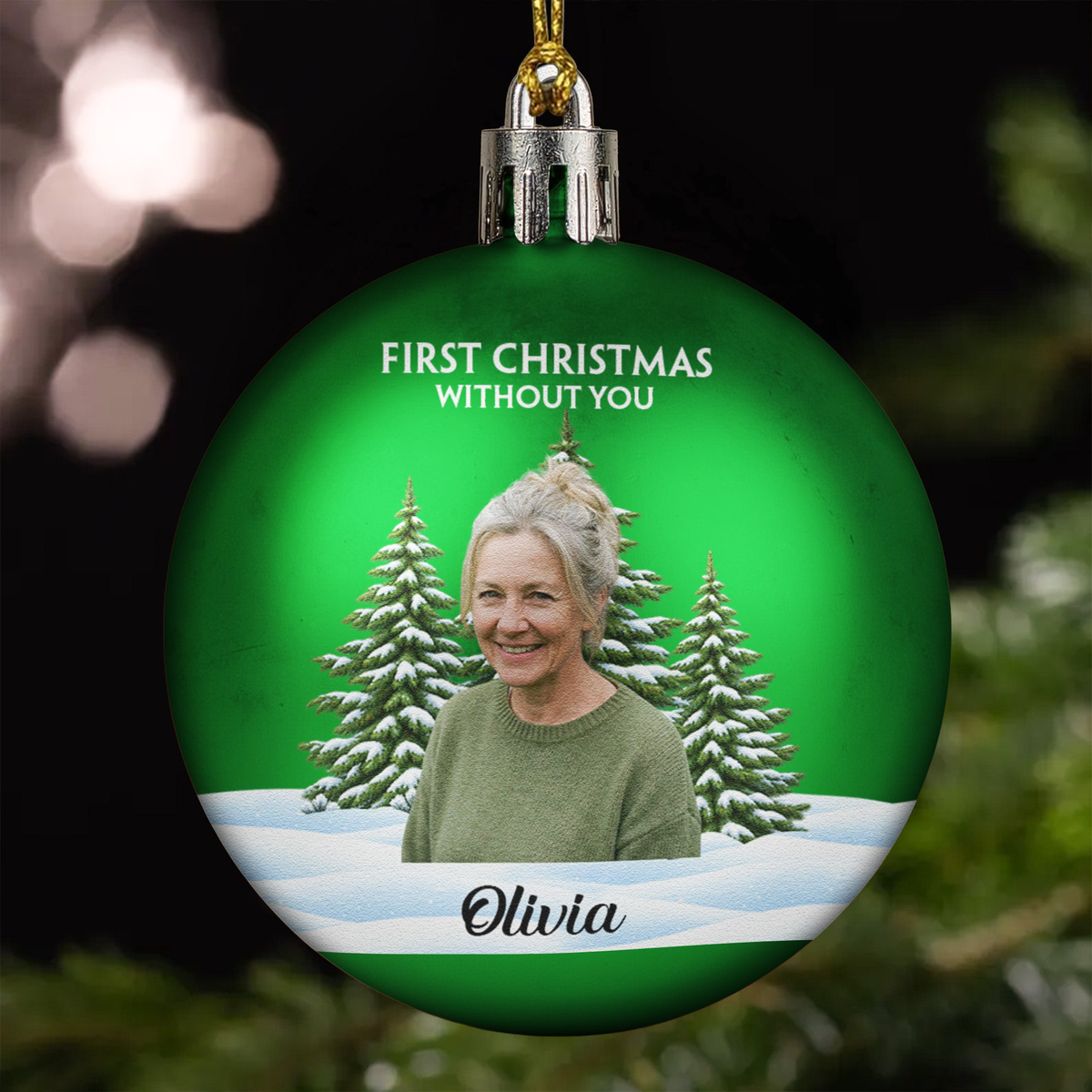 In Loving Memorial First Christmas Without You Custom Photo - Personalized Ornament