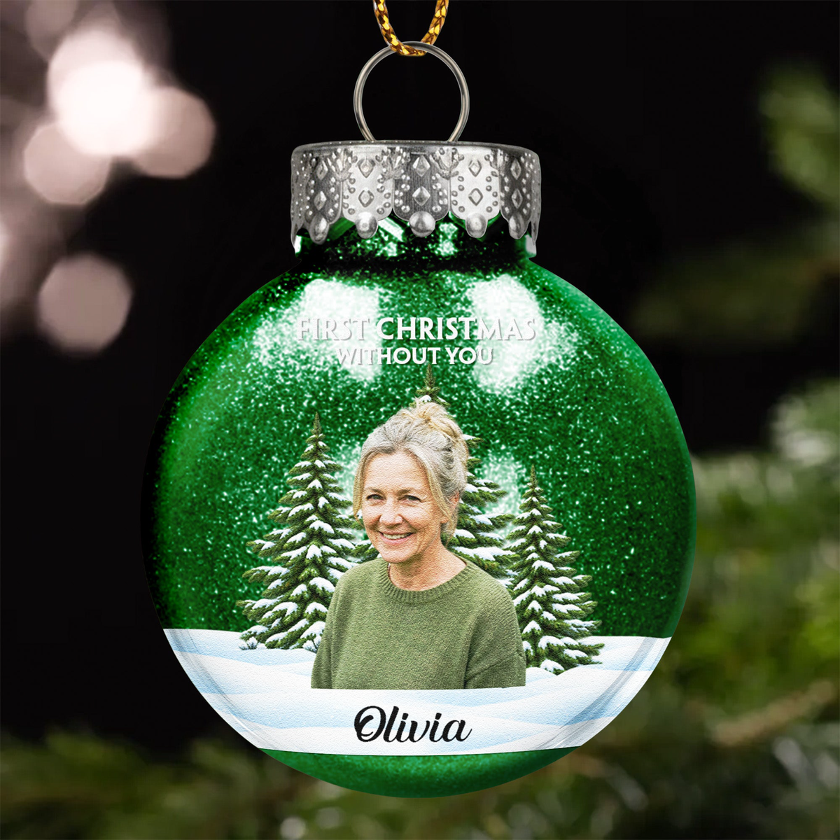 In Loving Memorial First Christmas Without You Custom Photo - Personalized Ornament
