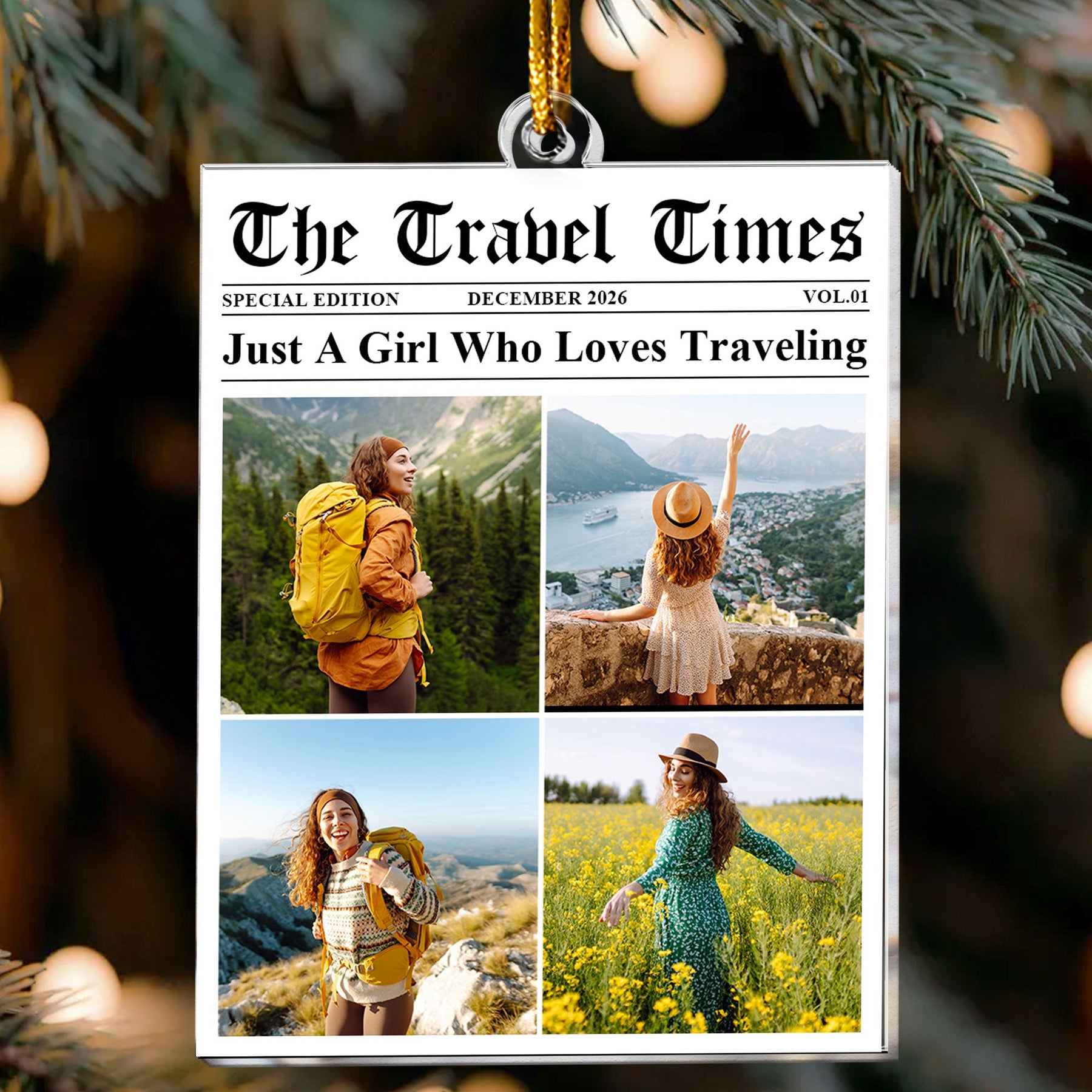 Just A Girl Who Loves Traveling - Personalized Acrylic Photo Ornament