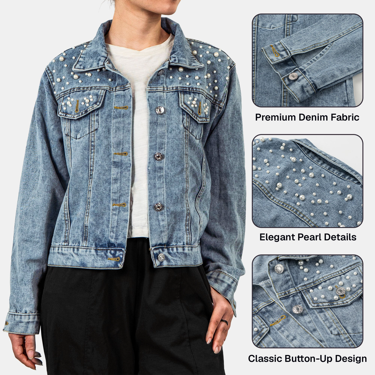 Just A Girl Who Loves Her Guitar - Personalized Denim Jacket