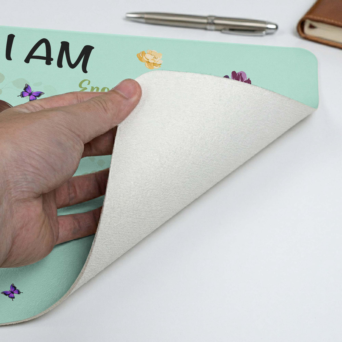 Kid Birth Flower God Says I Am - Personalized Desk Mat