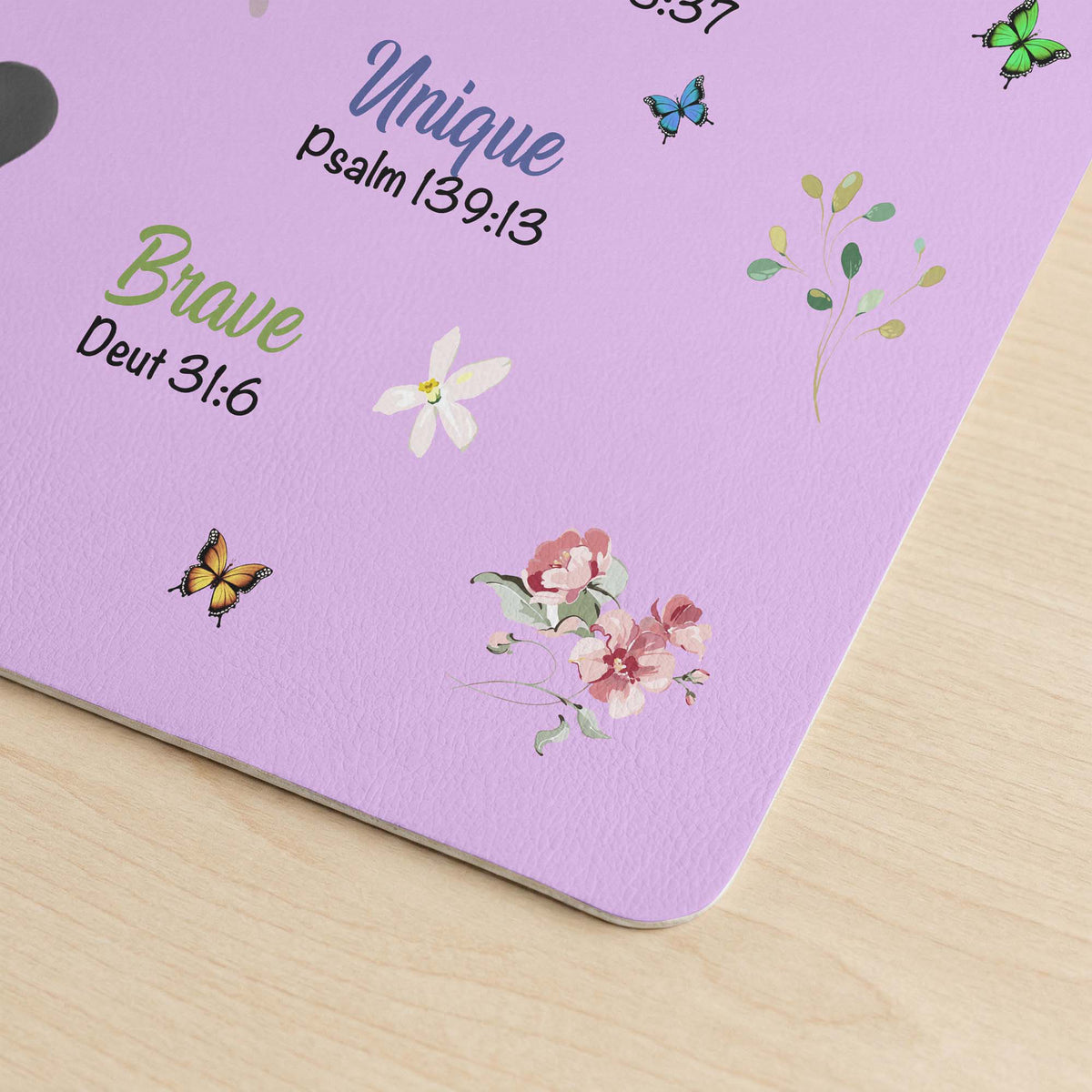 Kid Birth Flower God Says I Am - Personalized Desk Mat