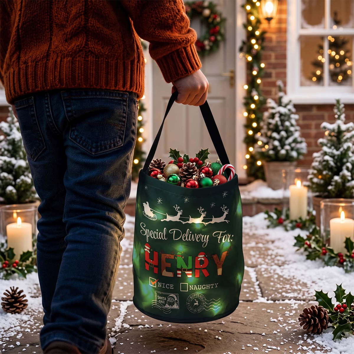 Kid's Special Delivery Christmas Present - Personalized Basket
