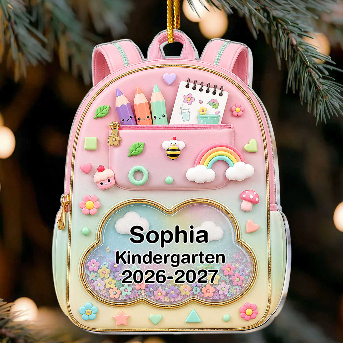 Kids School Backpack - Personalized Ornament
