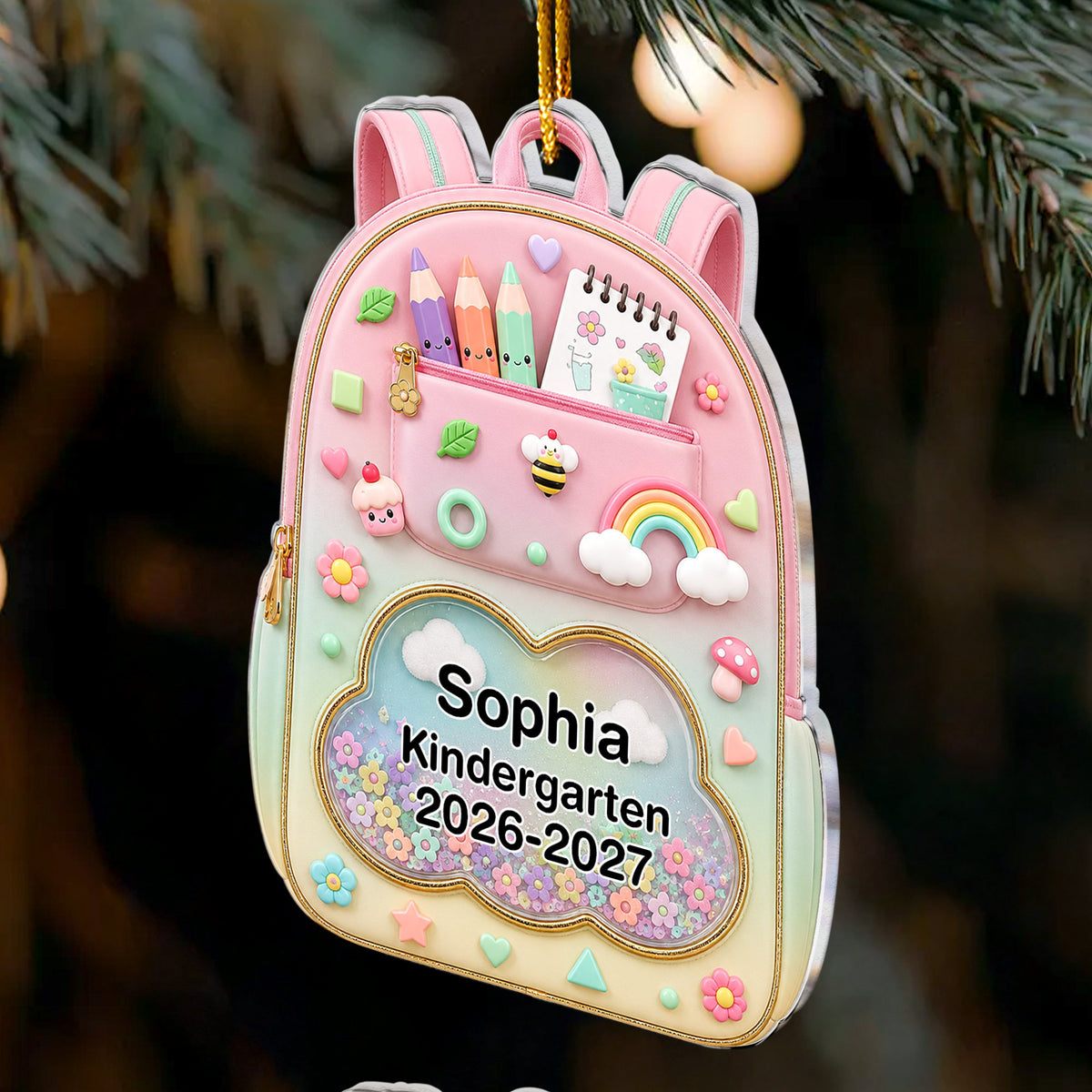 Kids School Backpack - Personalized Ornament