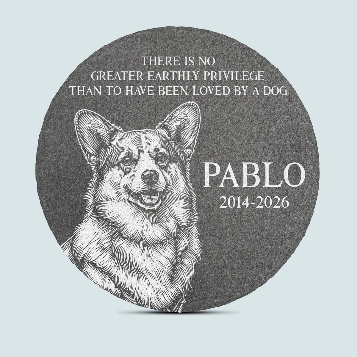 Loss Of Pet Custom Photo Sketch Line Art Memorial Gifts For Pet Owners - Personalized Garden Stone