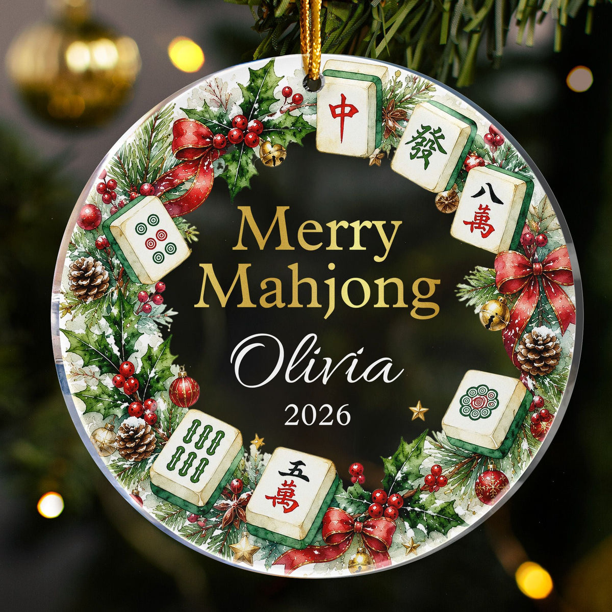 Merry Mahjong Gift For Mahjong Girls, Mahjong Lovers - Personalized Ornament