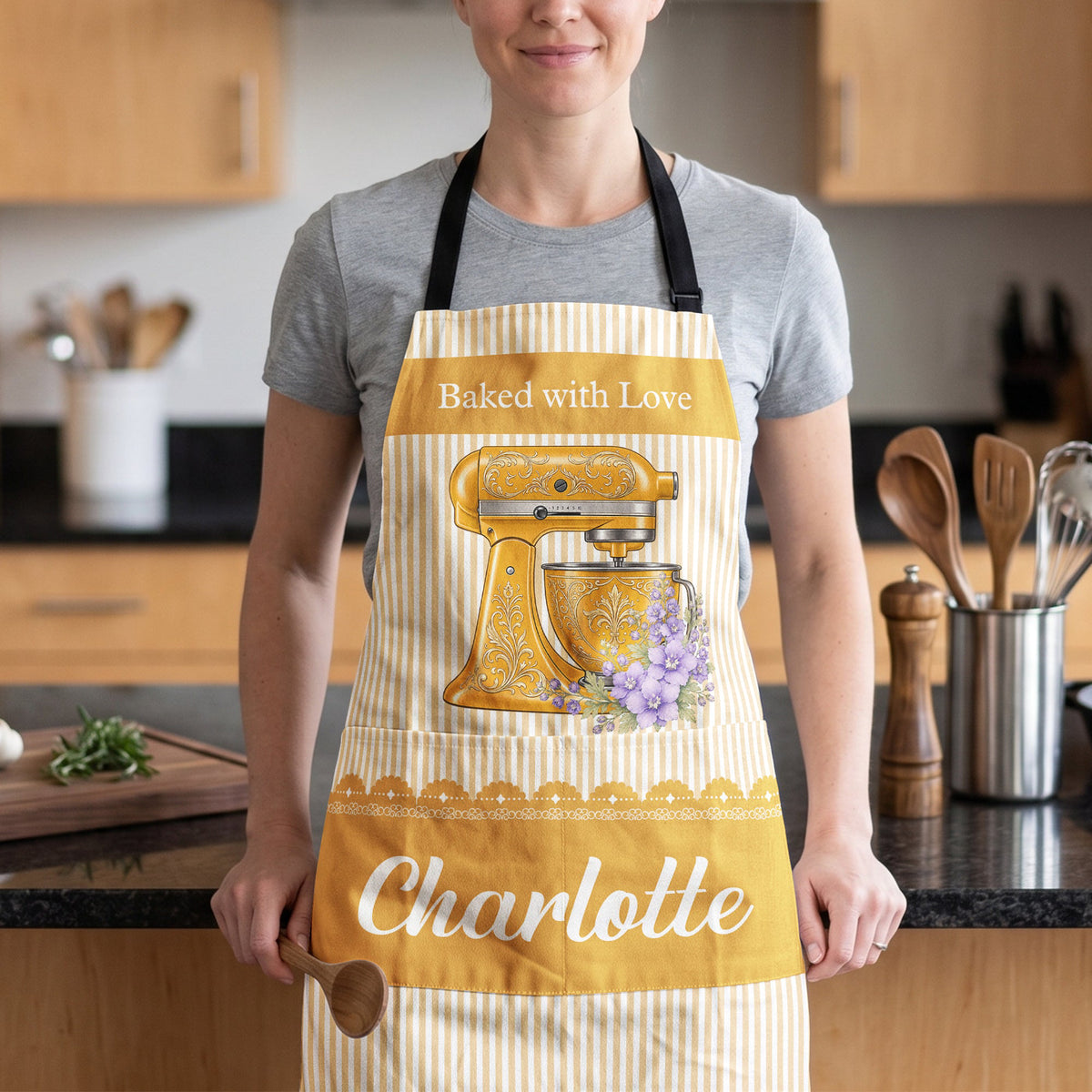 Baked With Love, Gift For Baker, Baking Lover, - Personalized Apron