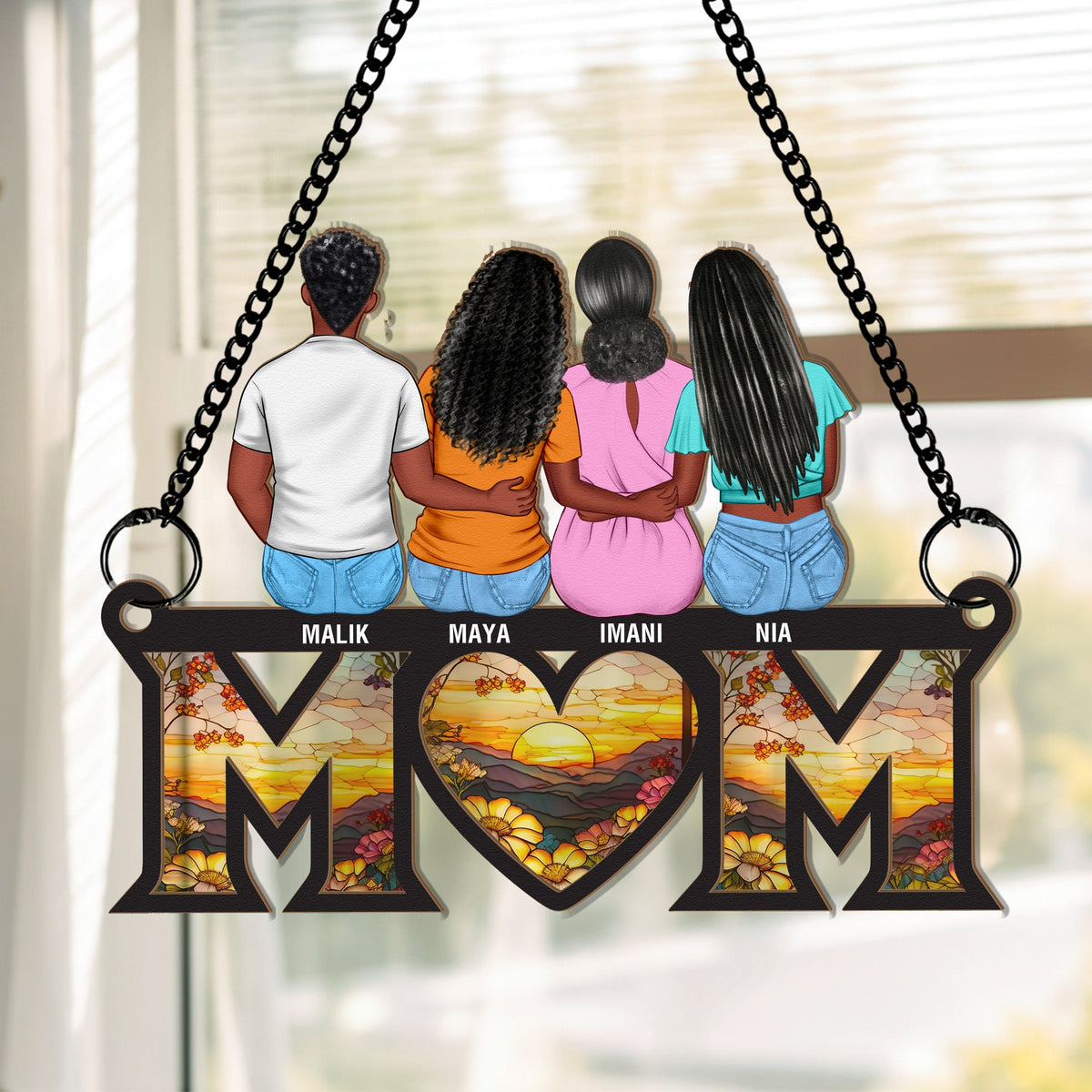 Gift For Mom - Personalized Window Hanging Suncatcher Ornament - Gift For Mom