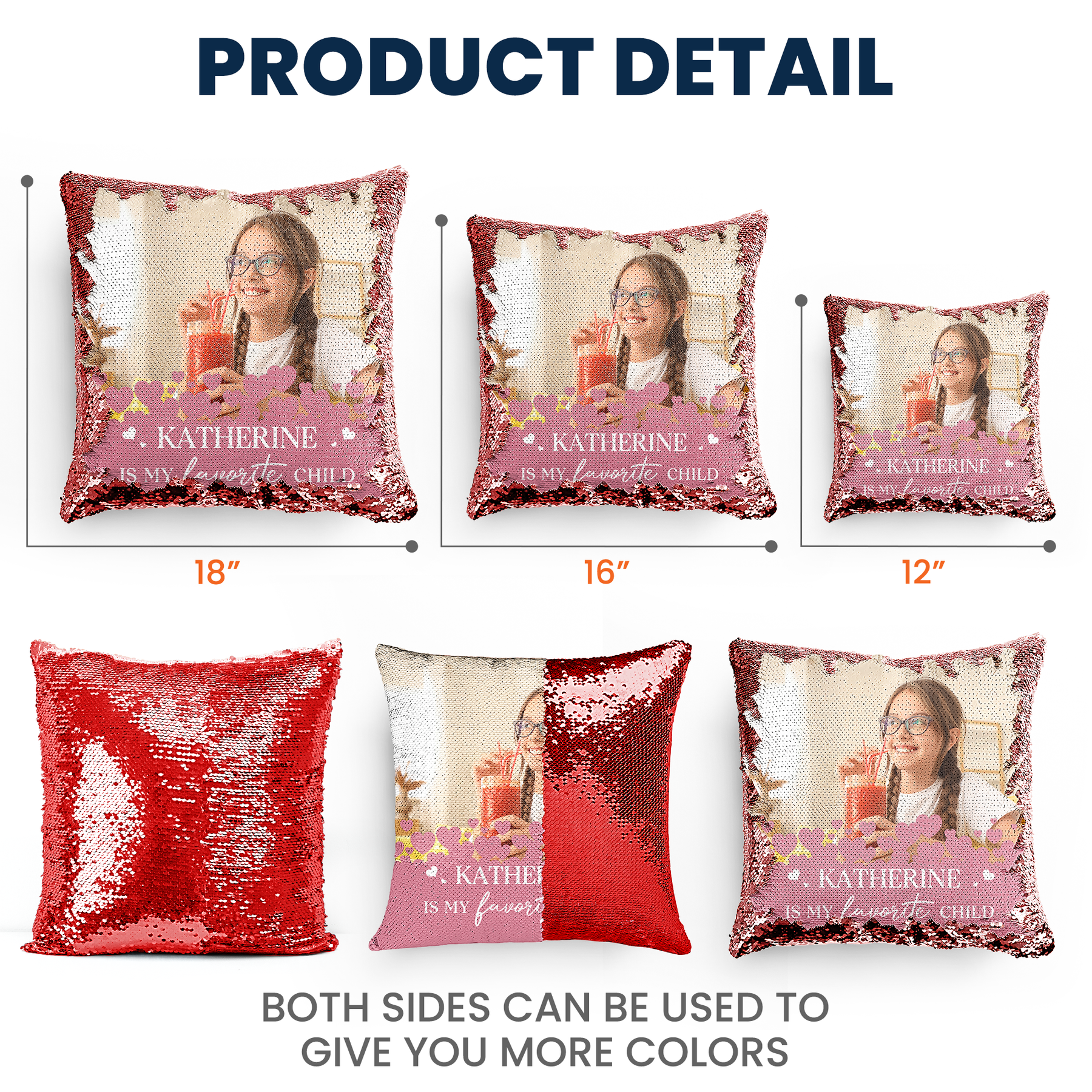 My Favorite Child - Custom Photo Sequin Pillow