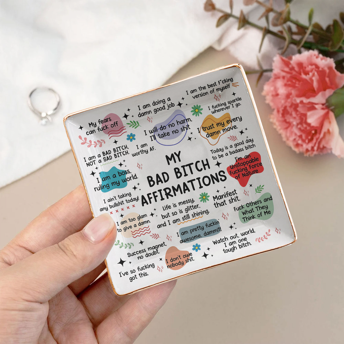 My Swear Affirmations - Gifts For Daughter, Friend, For Me Gift - Jewelry Dish