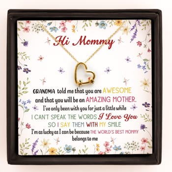 New Mom Gift - Personalized Birthstone Name Necklace With Heart Pendant