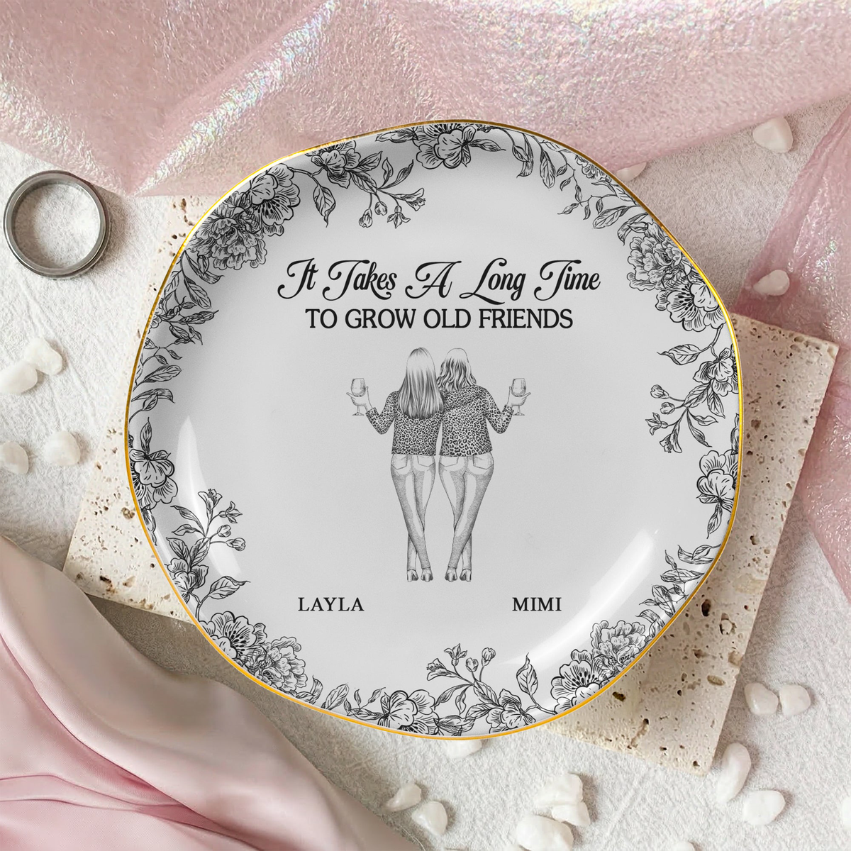 No One Will Ever Be As Entertained By Us As Us Gift For Besties Friends Sisters - Personalized Jewelry Dish