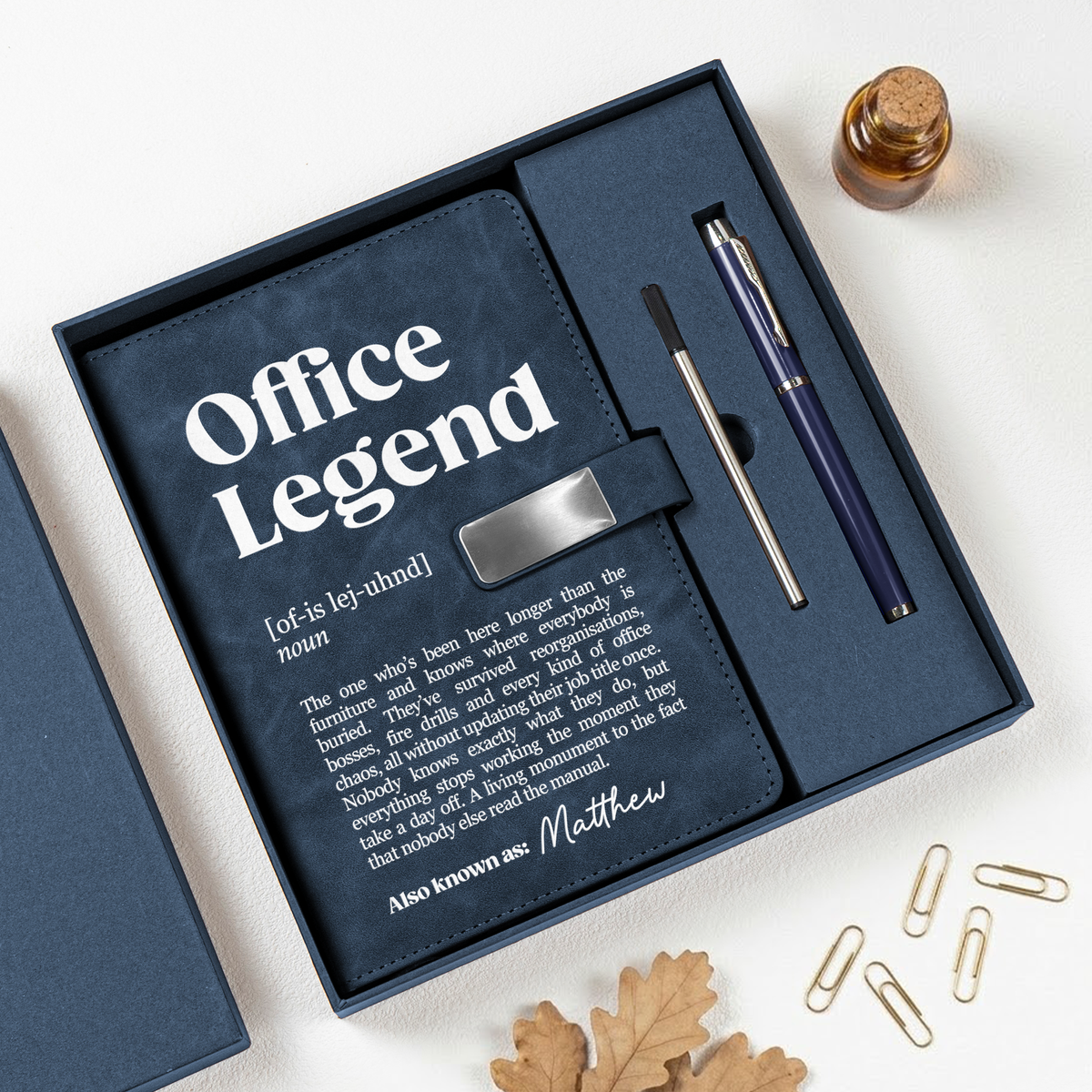 Office Legend Retirement Gifts For Coworkers Friends Bosses - Personalized Notebook Set