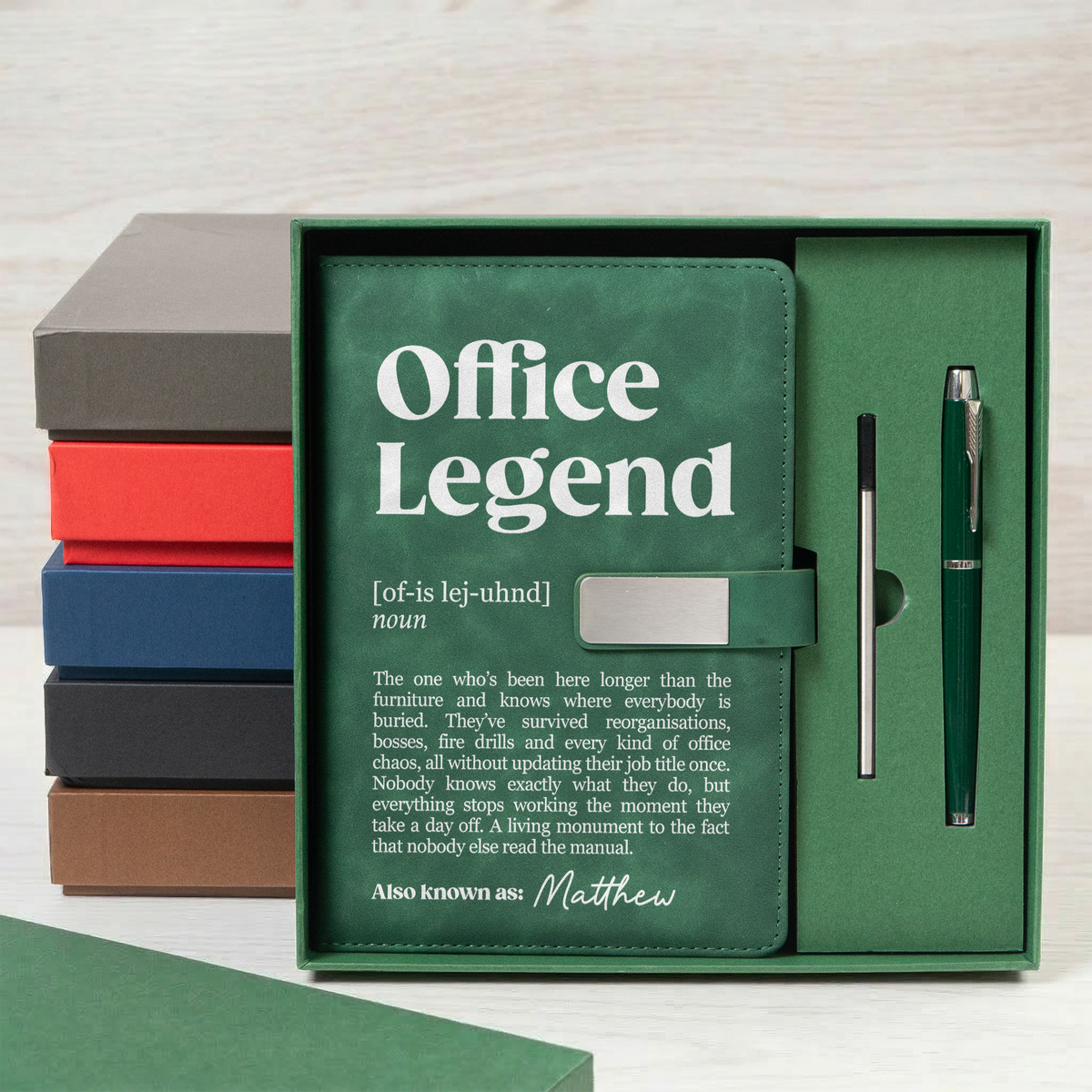Office Legend Retirement Gifts For Coworkers Friends Bosses - Personalized Notebook Set
