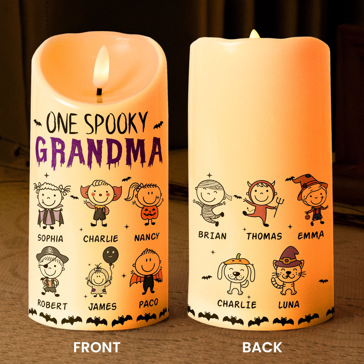 One Spooky Grandma Doodle - Personalized Candles