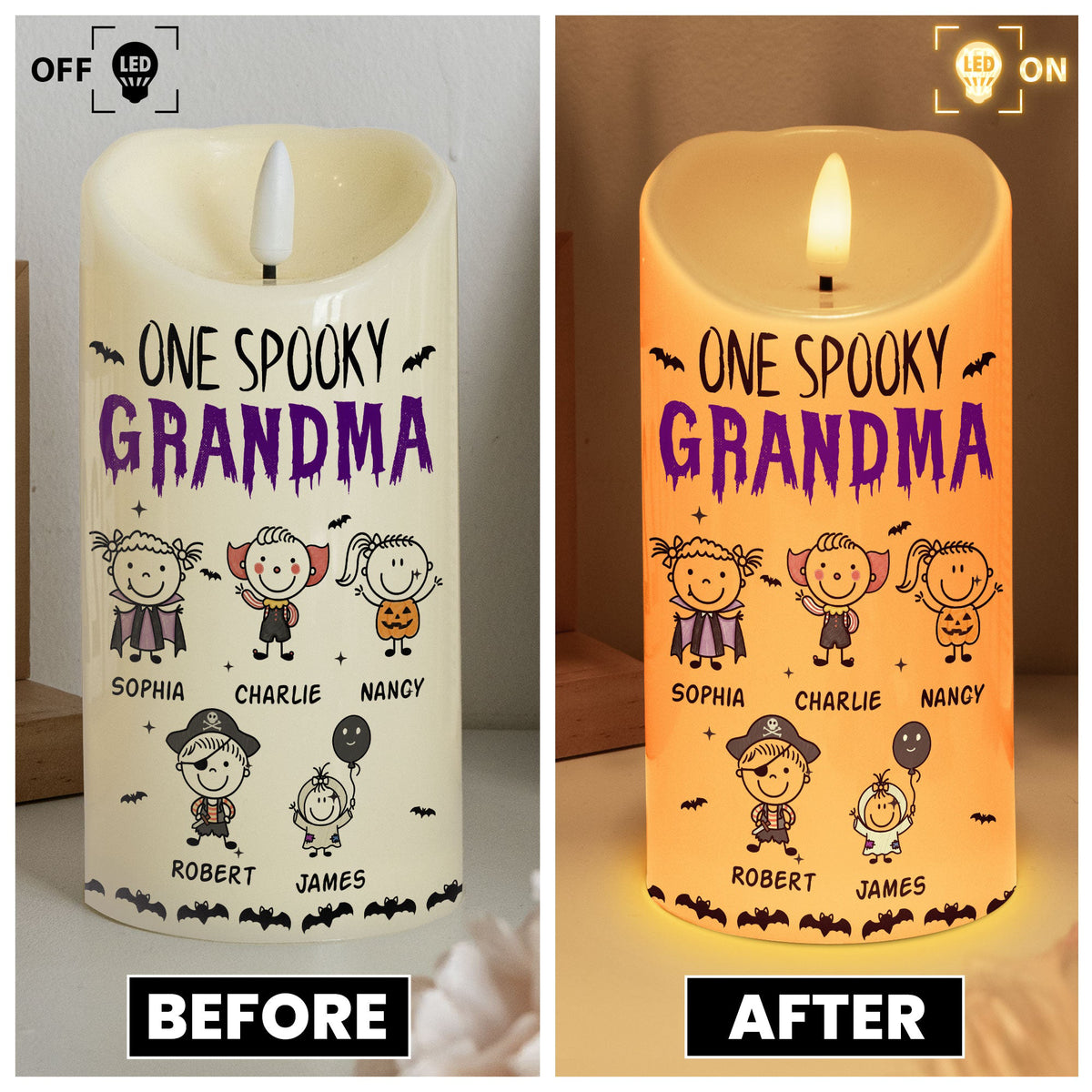 One Spooky Grandma Doodle - Personalized Candles