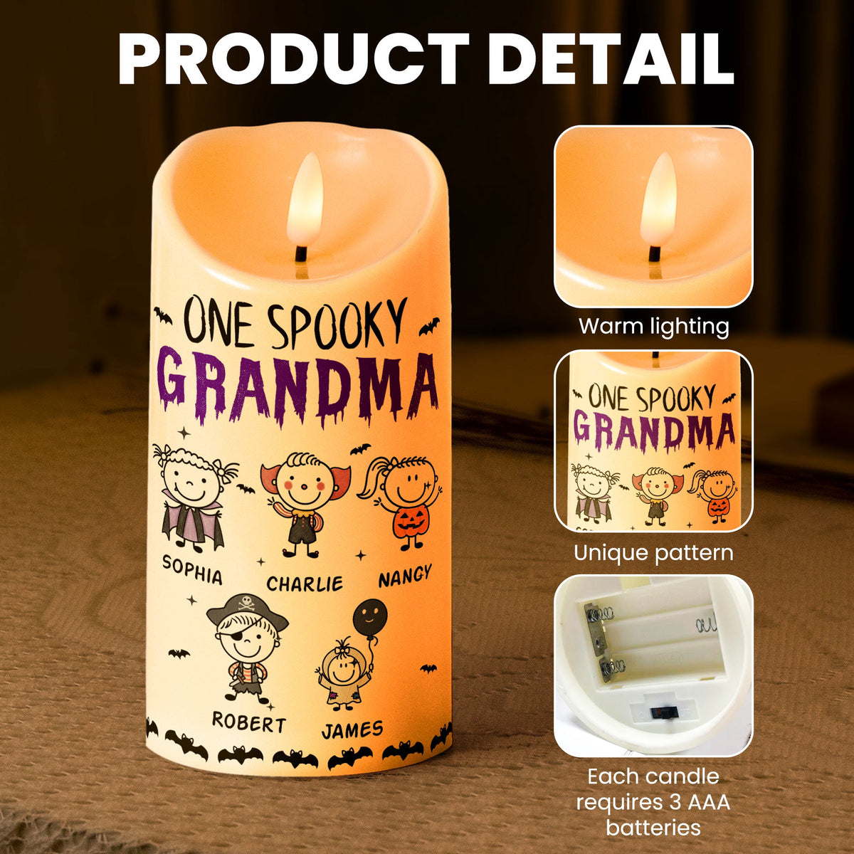 One Spooky Grandma Doodle - Personalized Candles