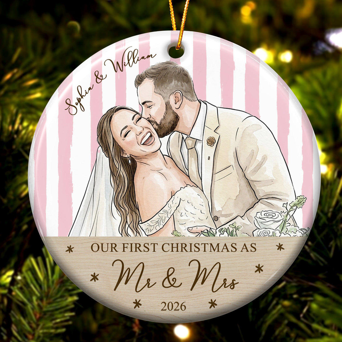 Our_First_Christmas_As_Mr_Mrs_Custom_Newlywed_Couple_Photo_Personalized_Ornament-2