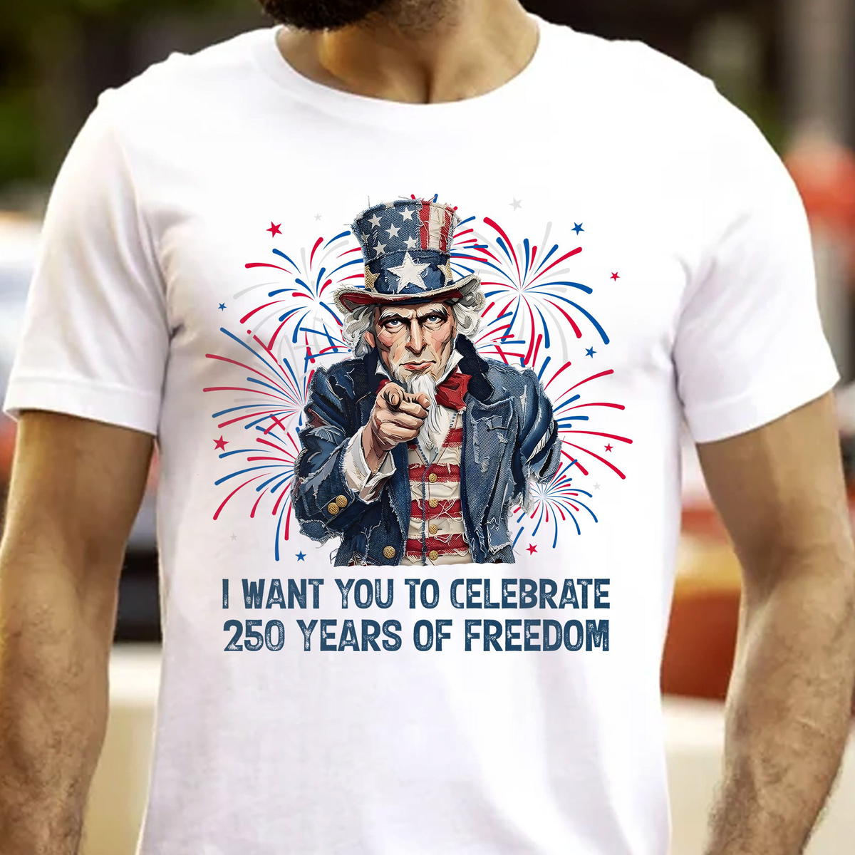 Patchwork Style Usa Uncle Sam Print - Shirt