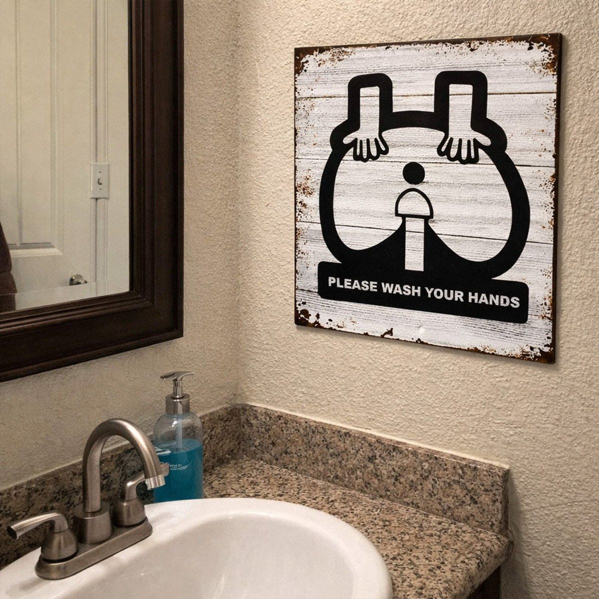 Please Wash Your Hands - Funny Bathroom Sign - Metal Sign
