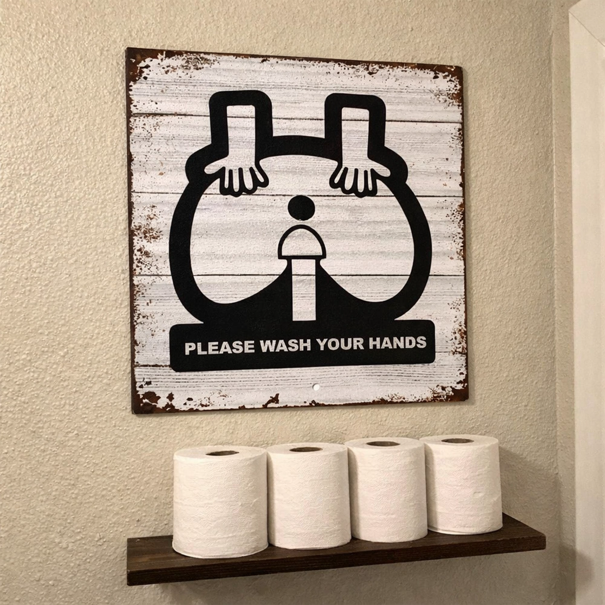 Please Wash Your Hands - Funny Bathroom Sign - Metal Sign