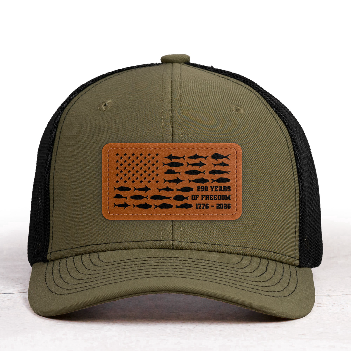 250 Years Of Freedom Fishing USA Flag - Cap