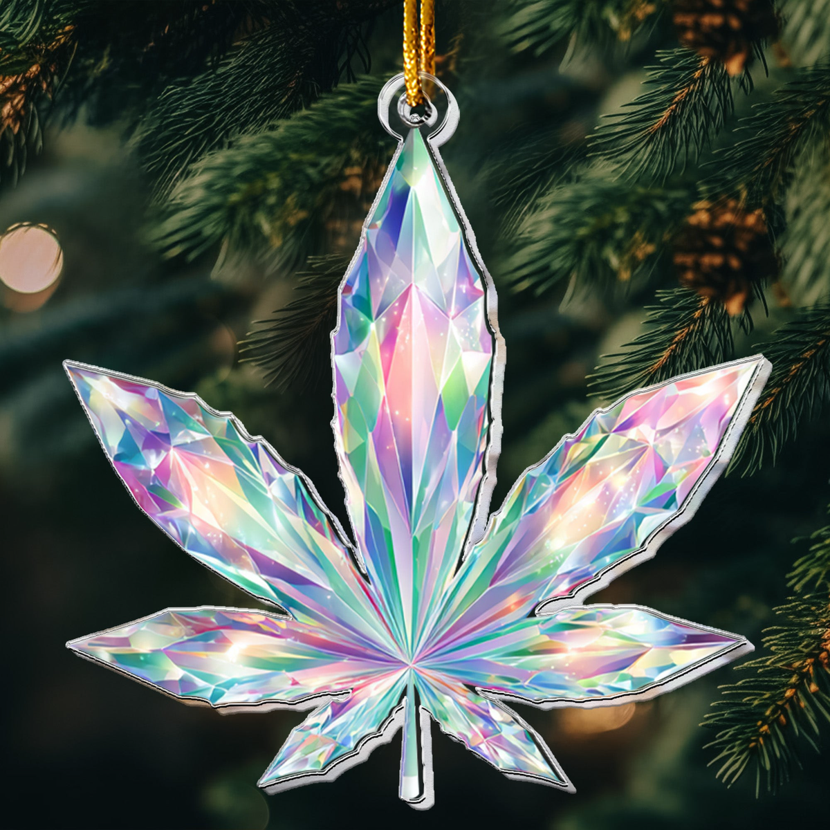 Prism Vivid Magic Leaf 2D Flat - Acrylic Ornament