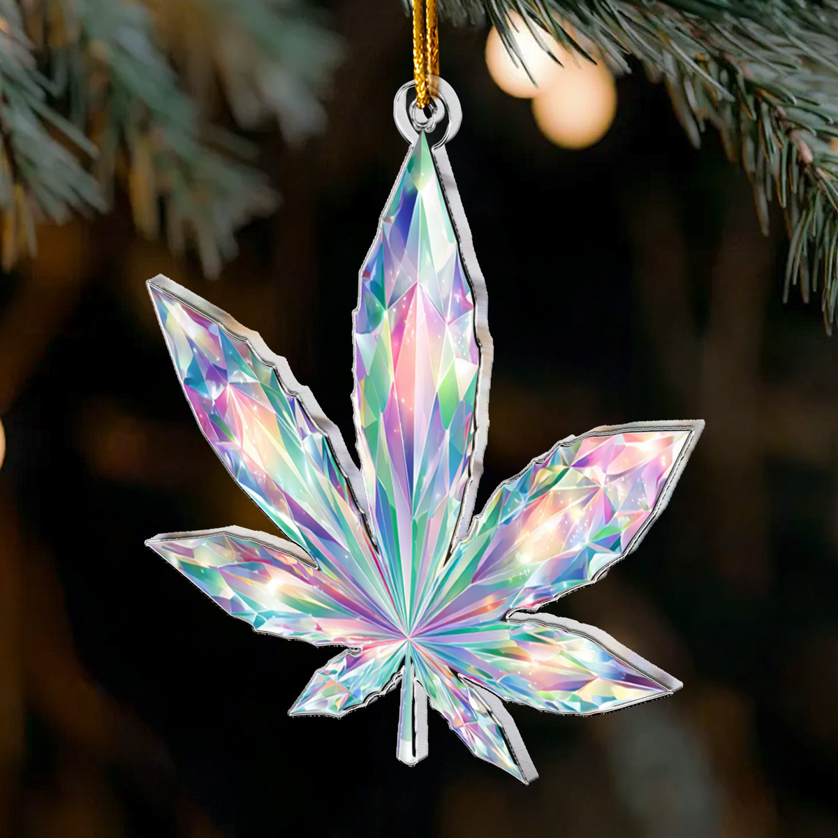 Prism Vivid Magic Leaf 2D Flat - Acrylic Ornament