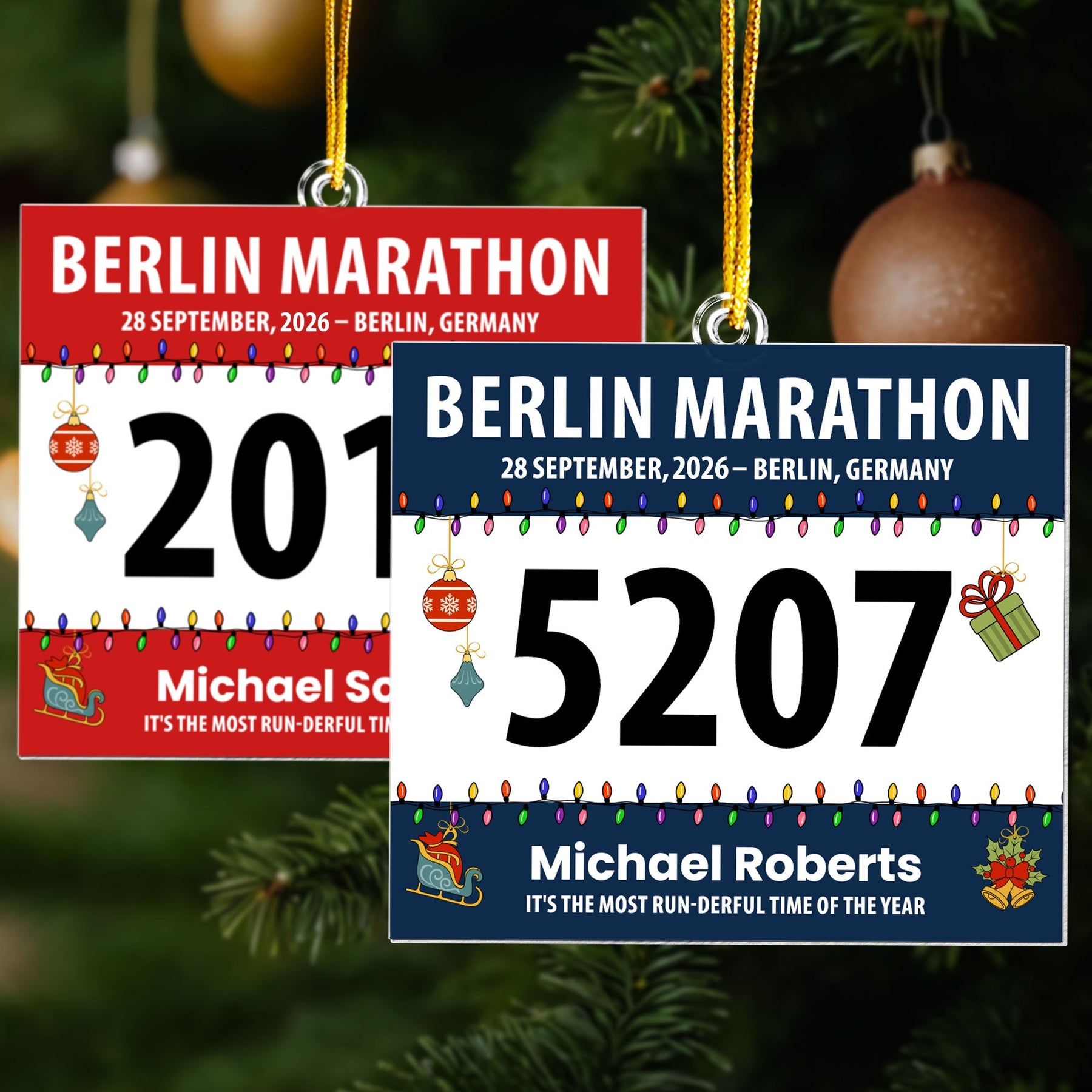 Race Bib For Runner - Personalized Acrylic Ornament