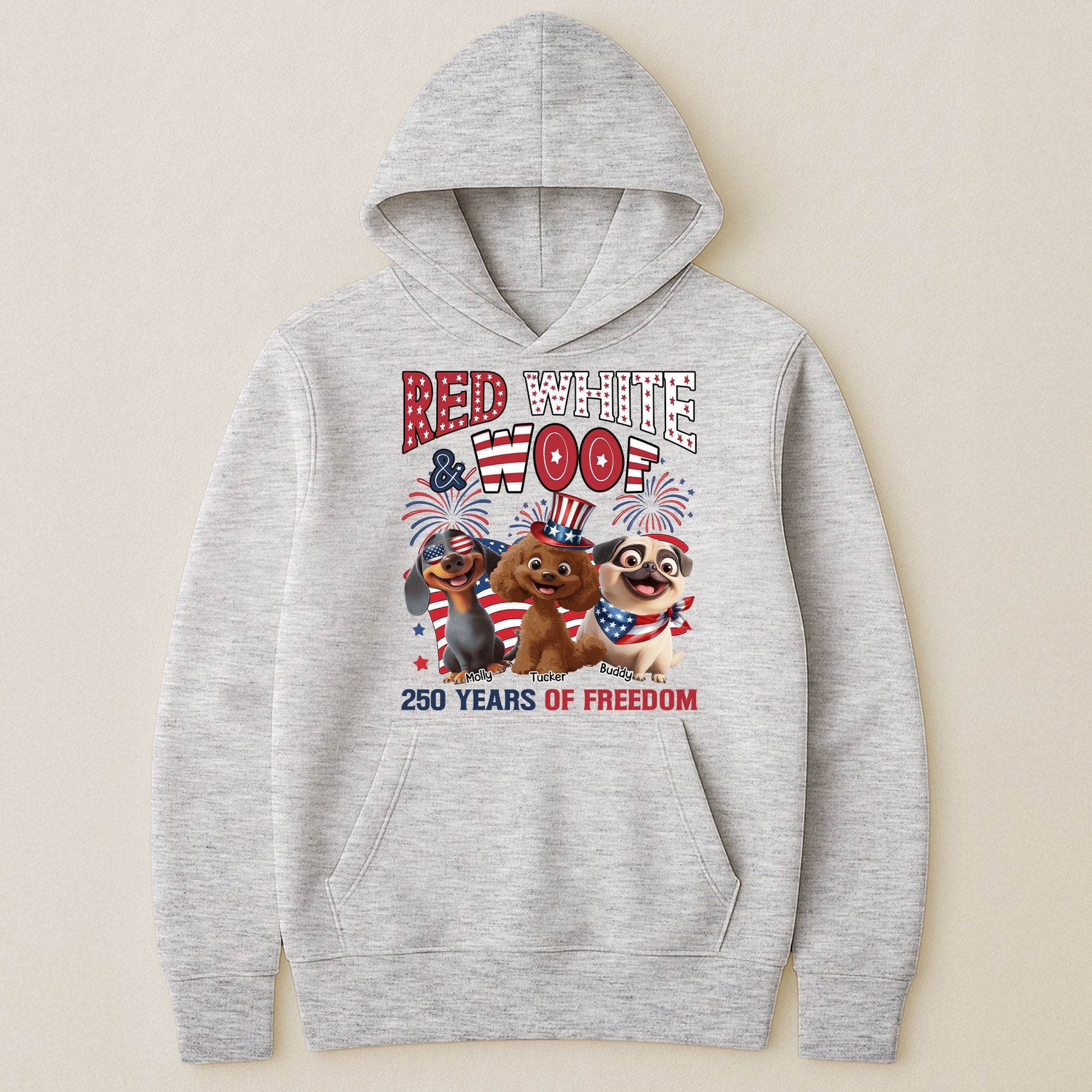Red White & Woof 250 Years Of Freedom - Personalized Shirt