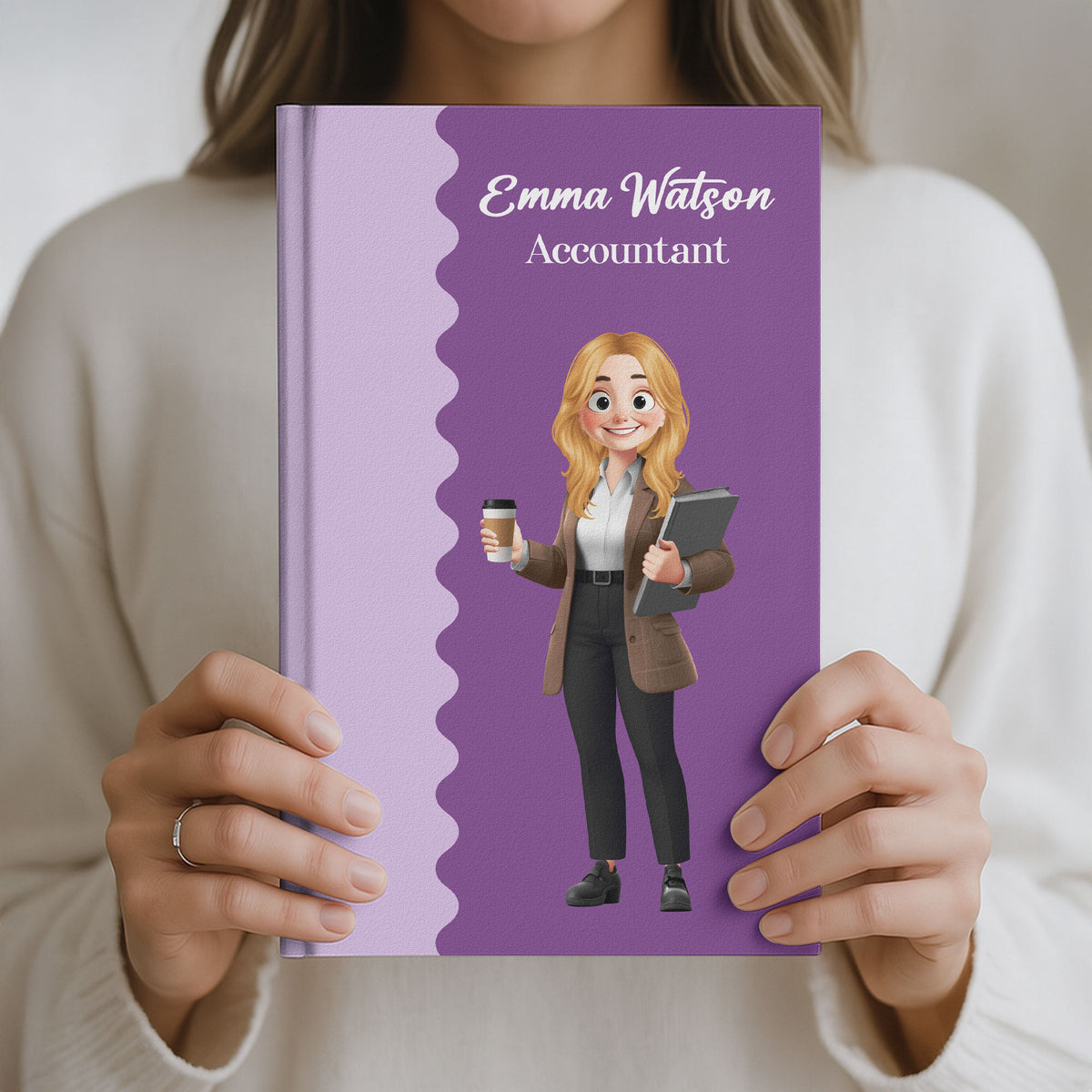 Retro Scallop Whimsical With Cute Cartoon - Personalized Journal