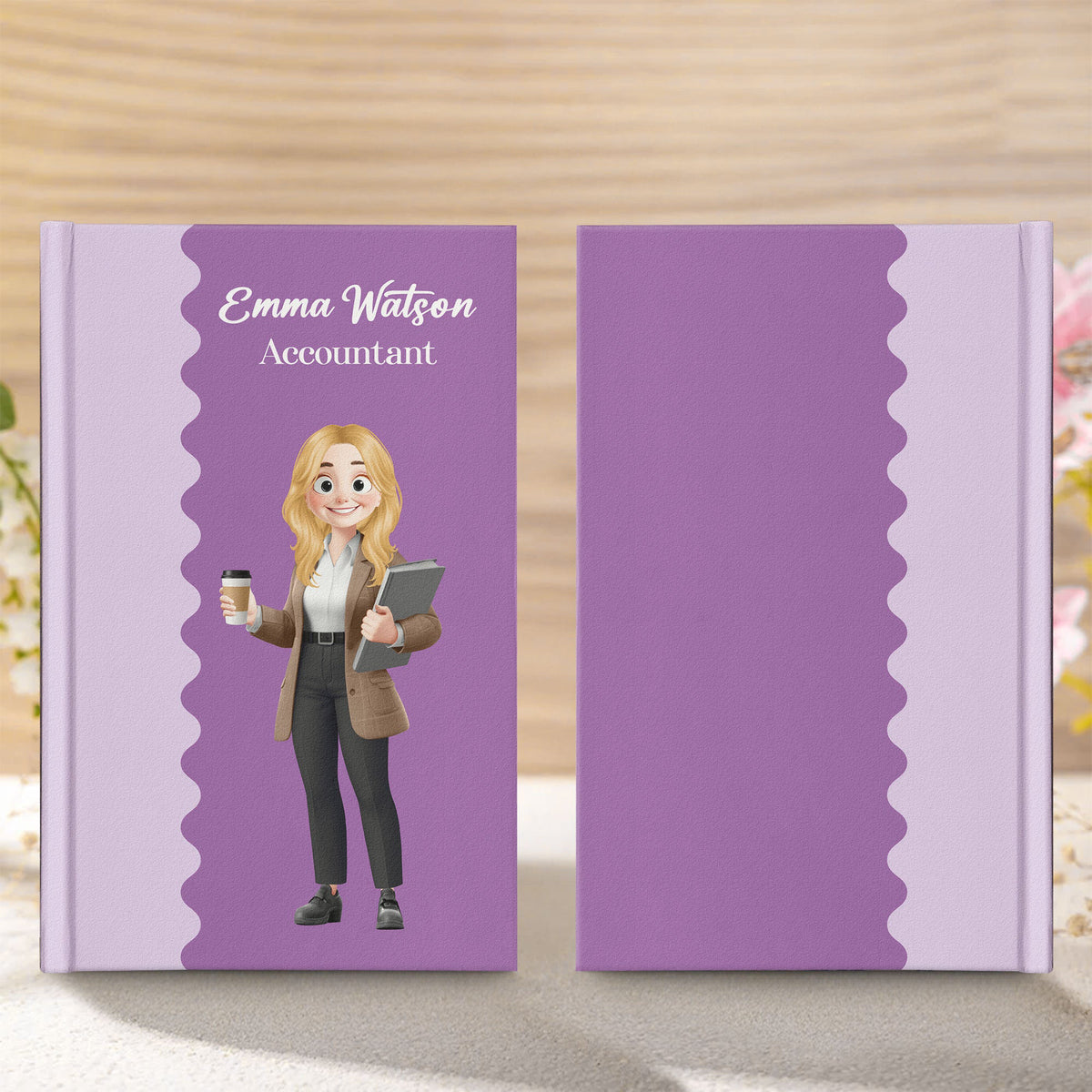 Retro Scallop Whimsical With Cute Cartoon - Personalized Journal