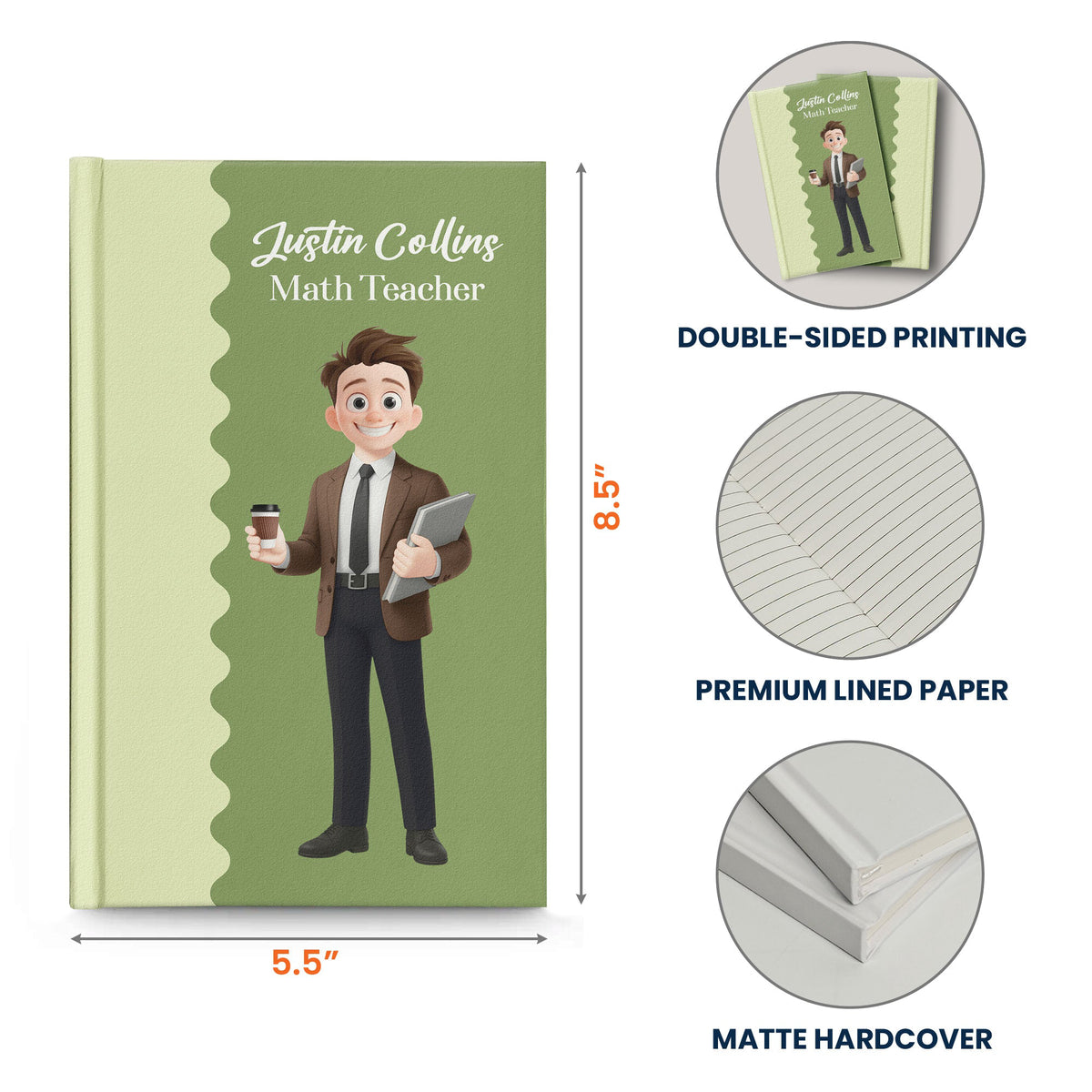 Retro Scallop Whimsical With Cute Cartoon - Personalized Journal