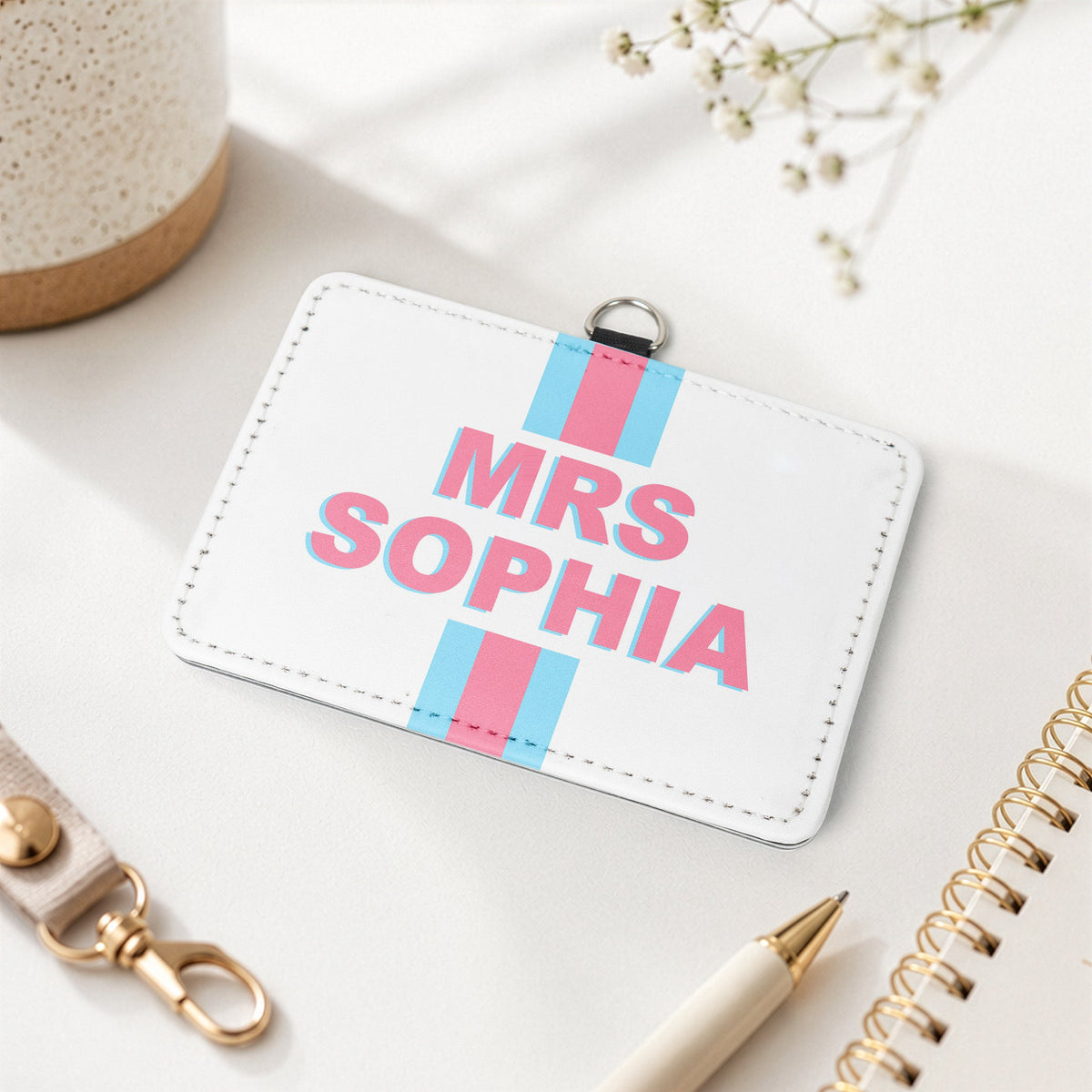 Shadow Monogram Letter Name - Personalized Badge Holder