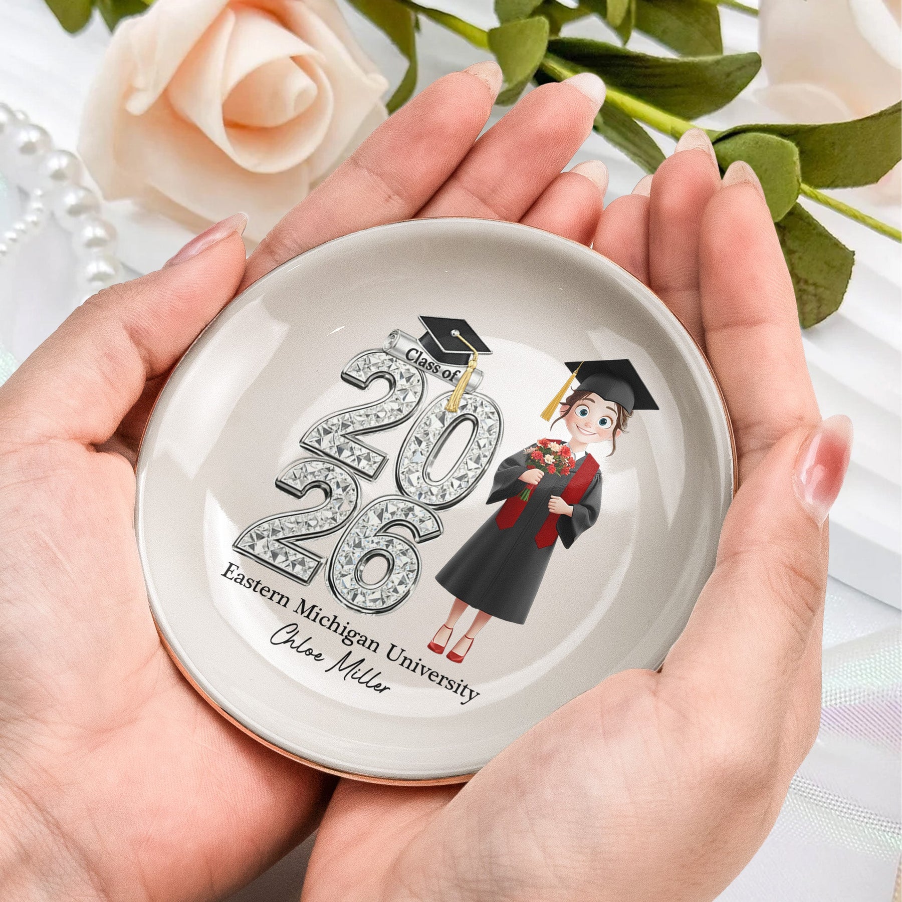Shiny Effect Class Of 2026 2026 Senior - Personalized Jewelry Dish