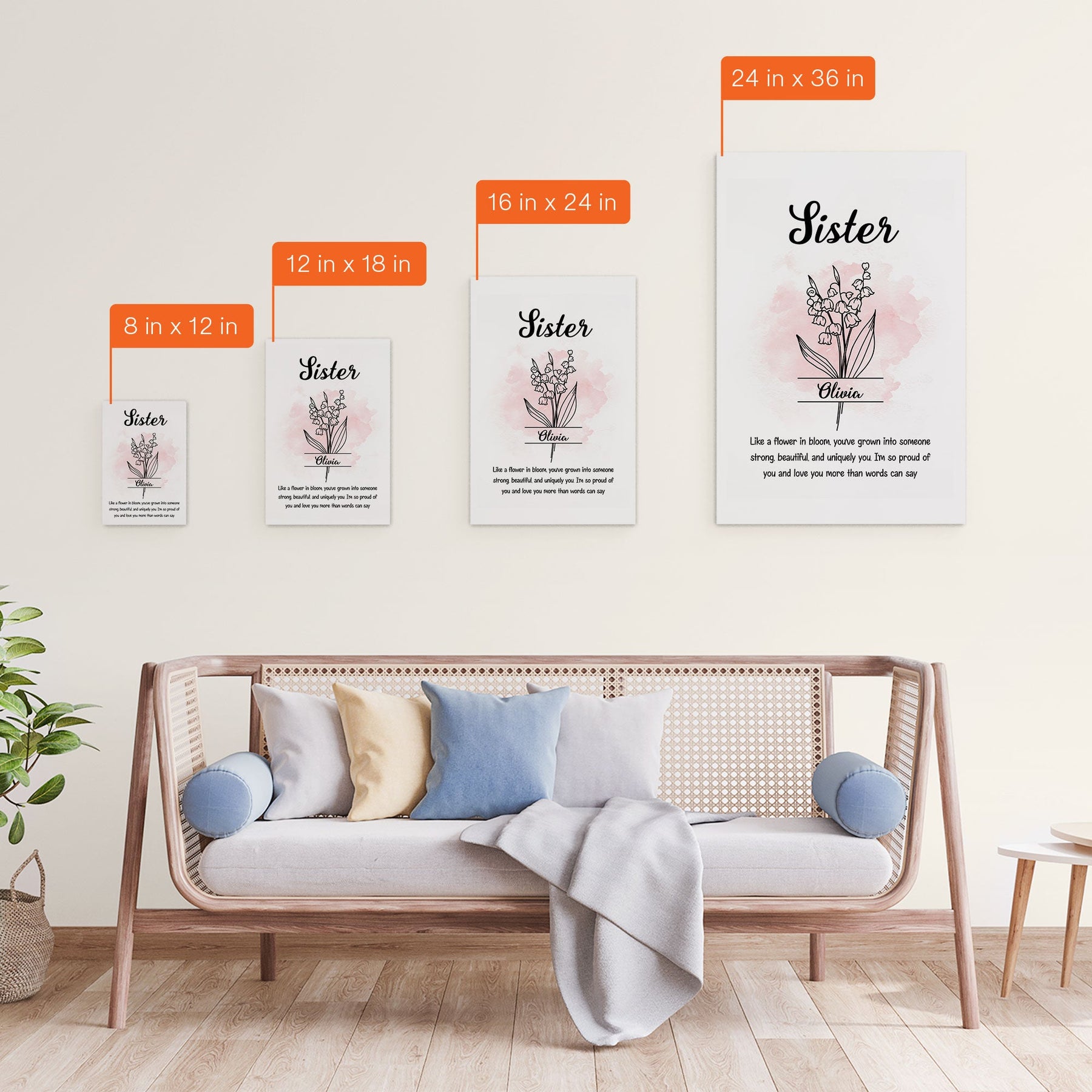 Sister Like A Flower In Bloom - Personalized Poster/Canvas
