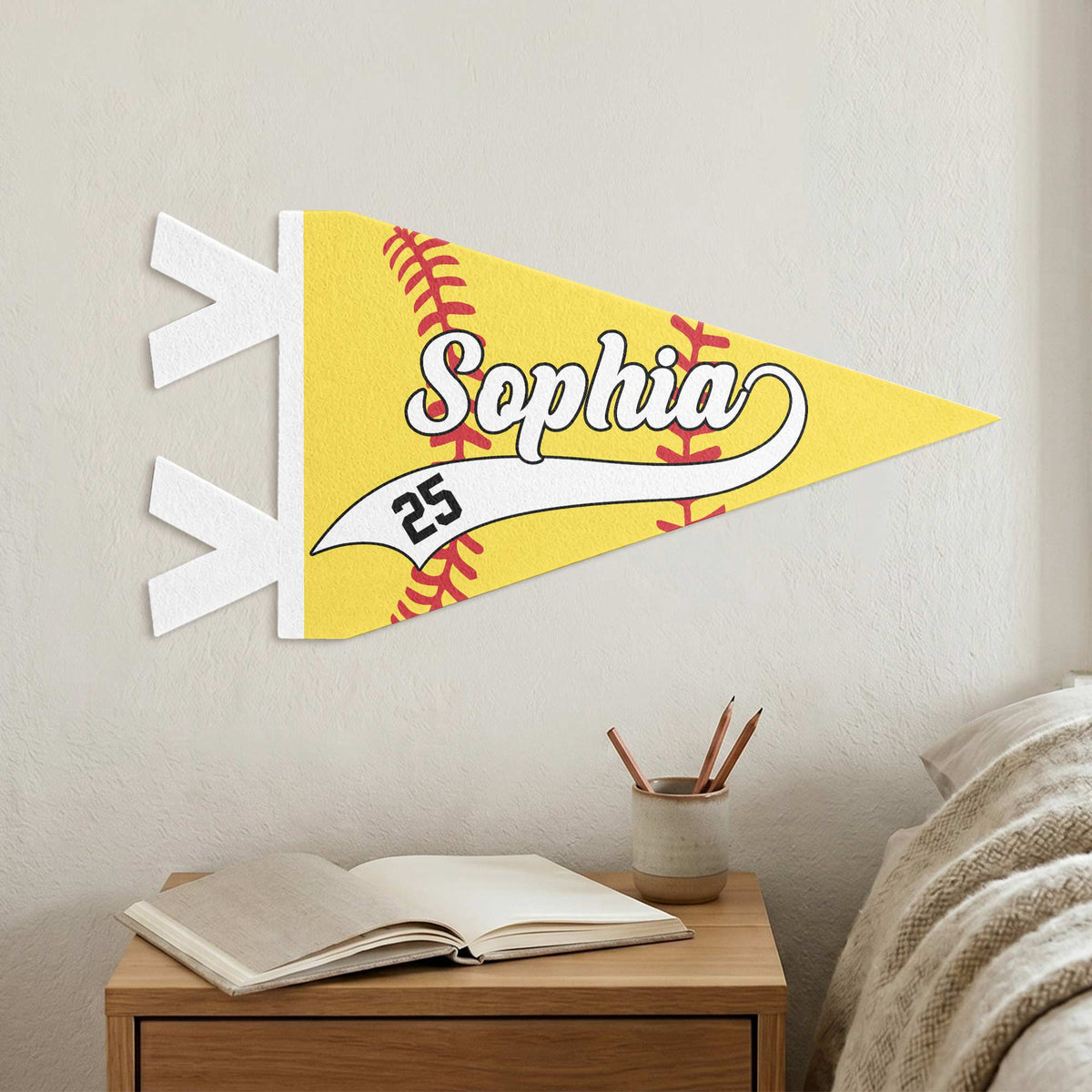 Softball Player Custom Name And Number - Personalized Pennant