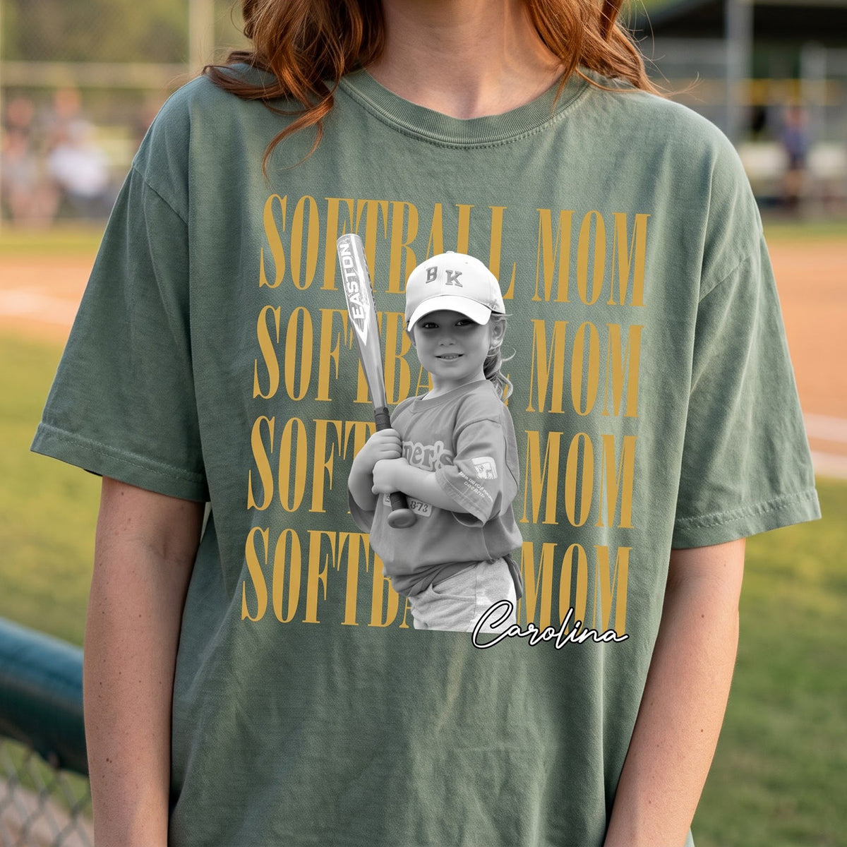 Softball Mom Custom Photo - Personalized Shirt