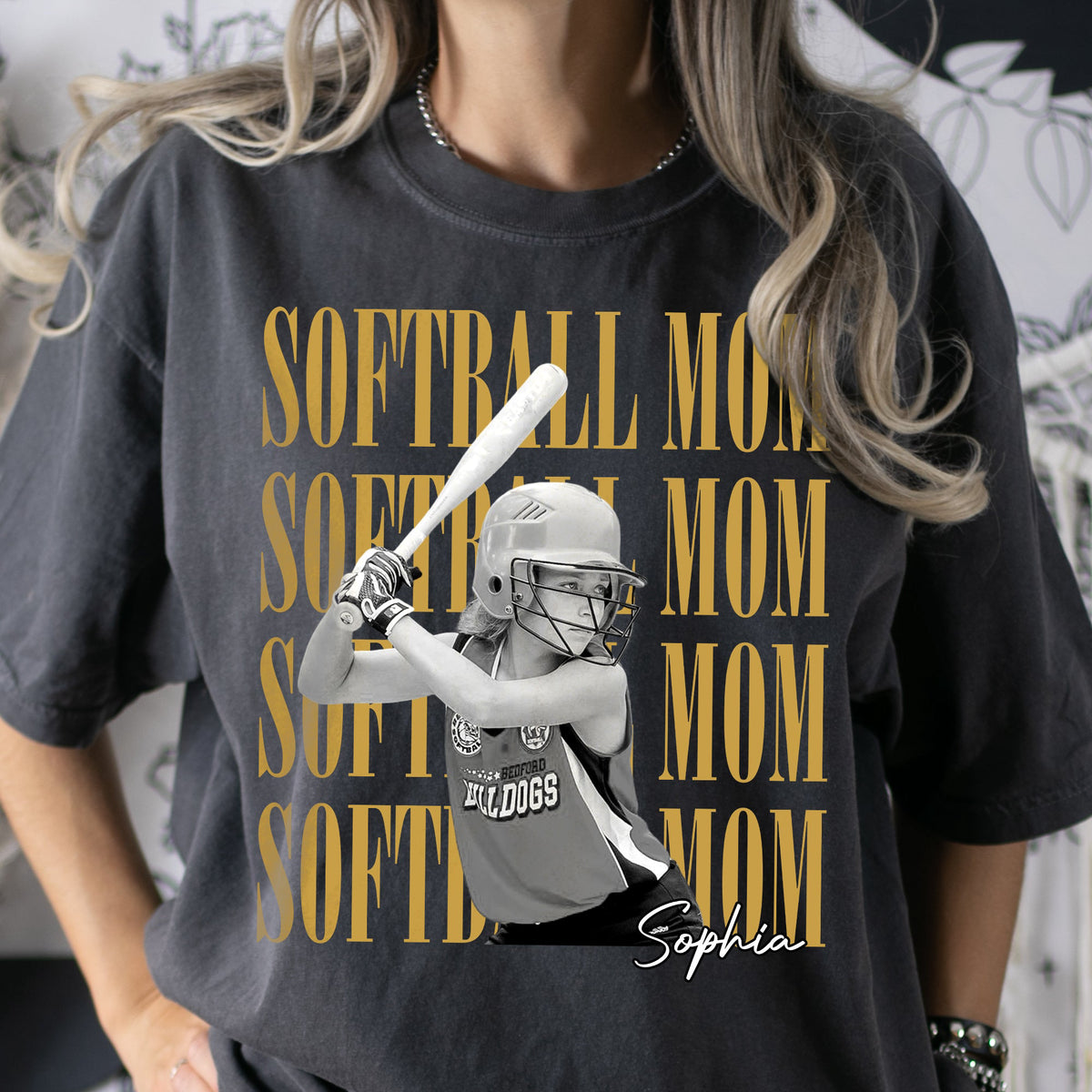 Softball Mom Custom Photo - Personalized Shirt