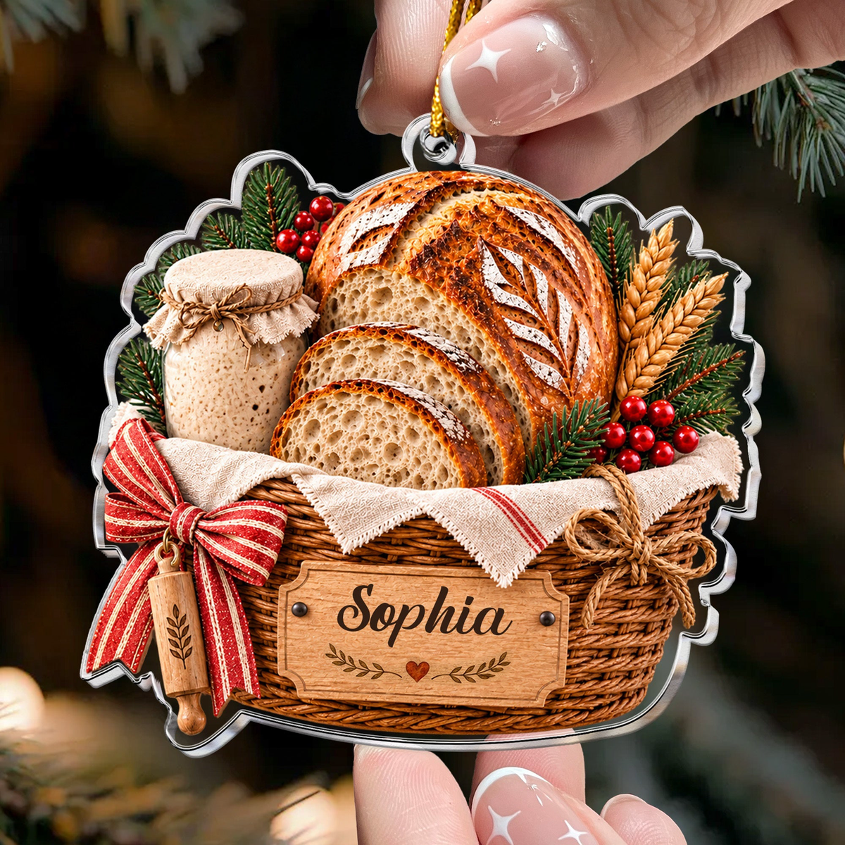 Sourdough Bread Ornament Gift For Sourdough Lovers Baking Lovers - Personalized Ornament