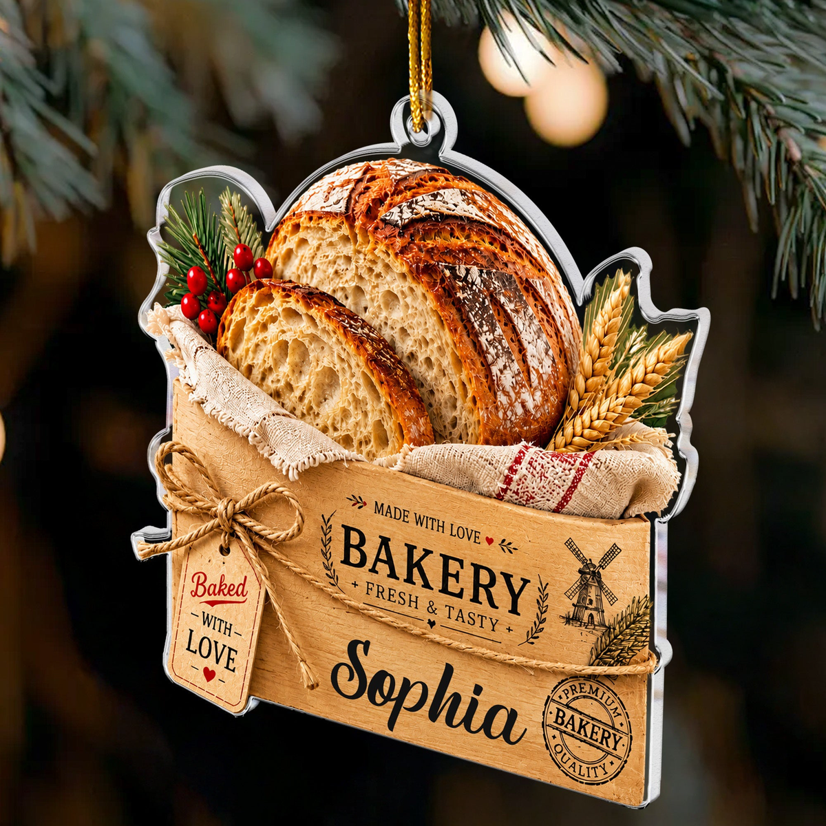Sourdough Bread Ornament Gift For Sourdough Lovers Baking Lovers - Personalized Ornament