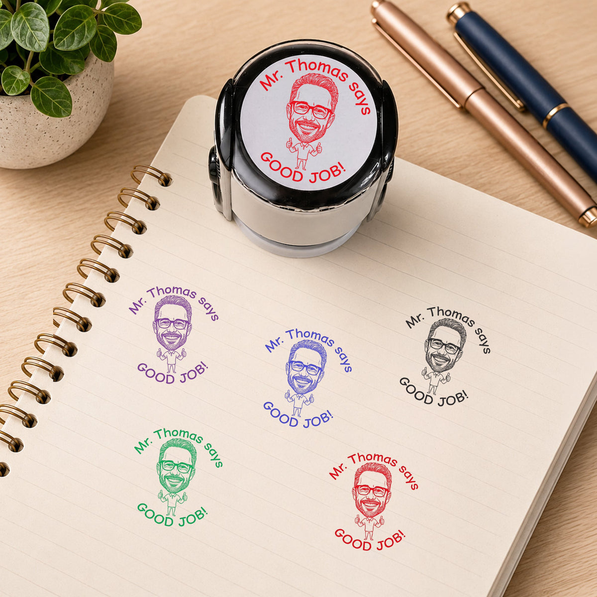 Teacher Face Good Job - Personalized Stamp