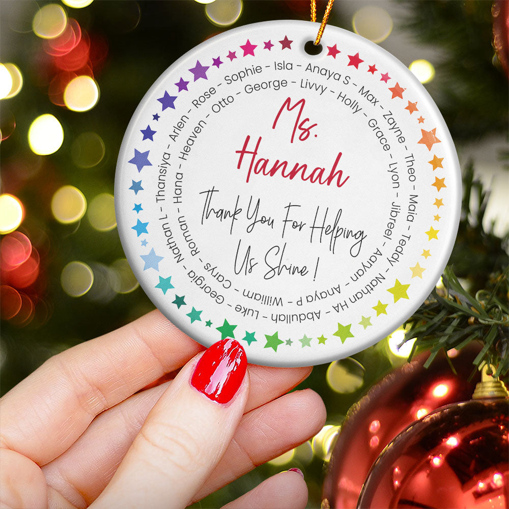 Teacher Appreciation Thank You - Personalized Ornament