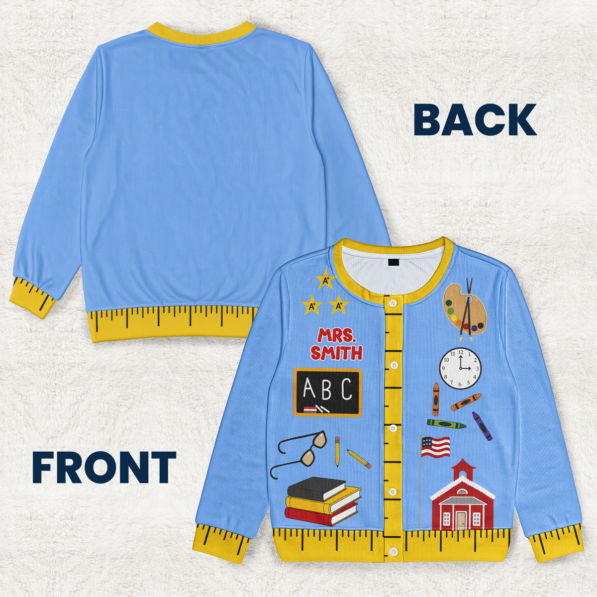 Teacher Funny Pattern - Personalized Cardigan